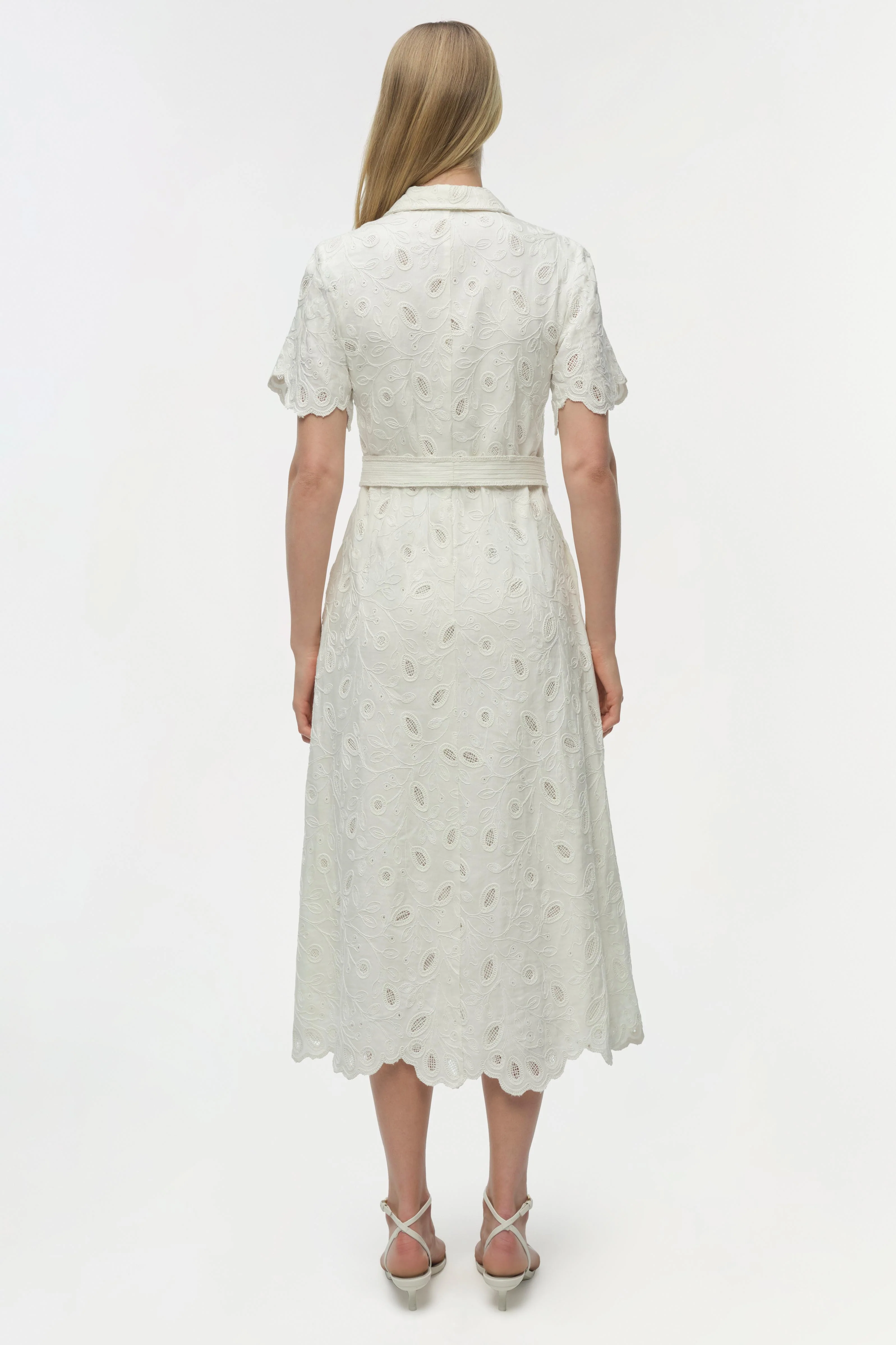 Audria Belted Linen Midi Dress - Image 6