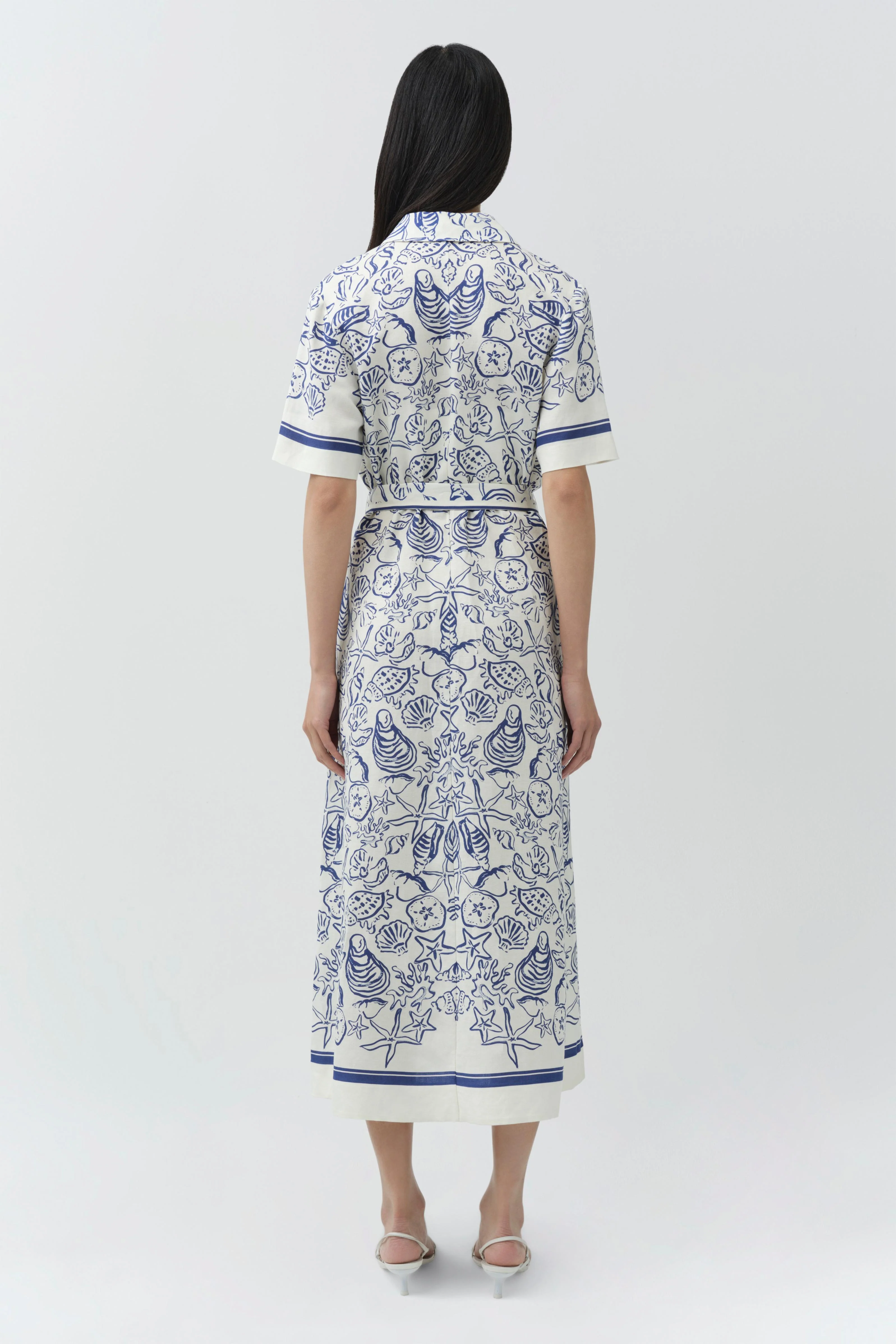 Audria Belted Linen Midi Dress - Image 5
