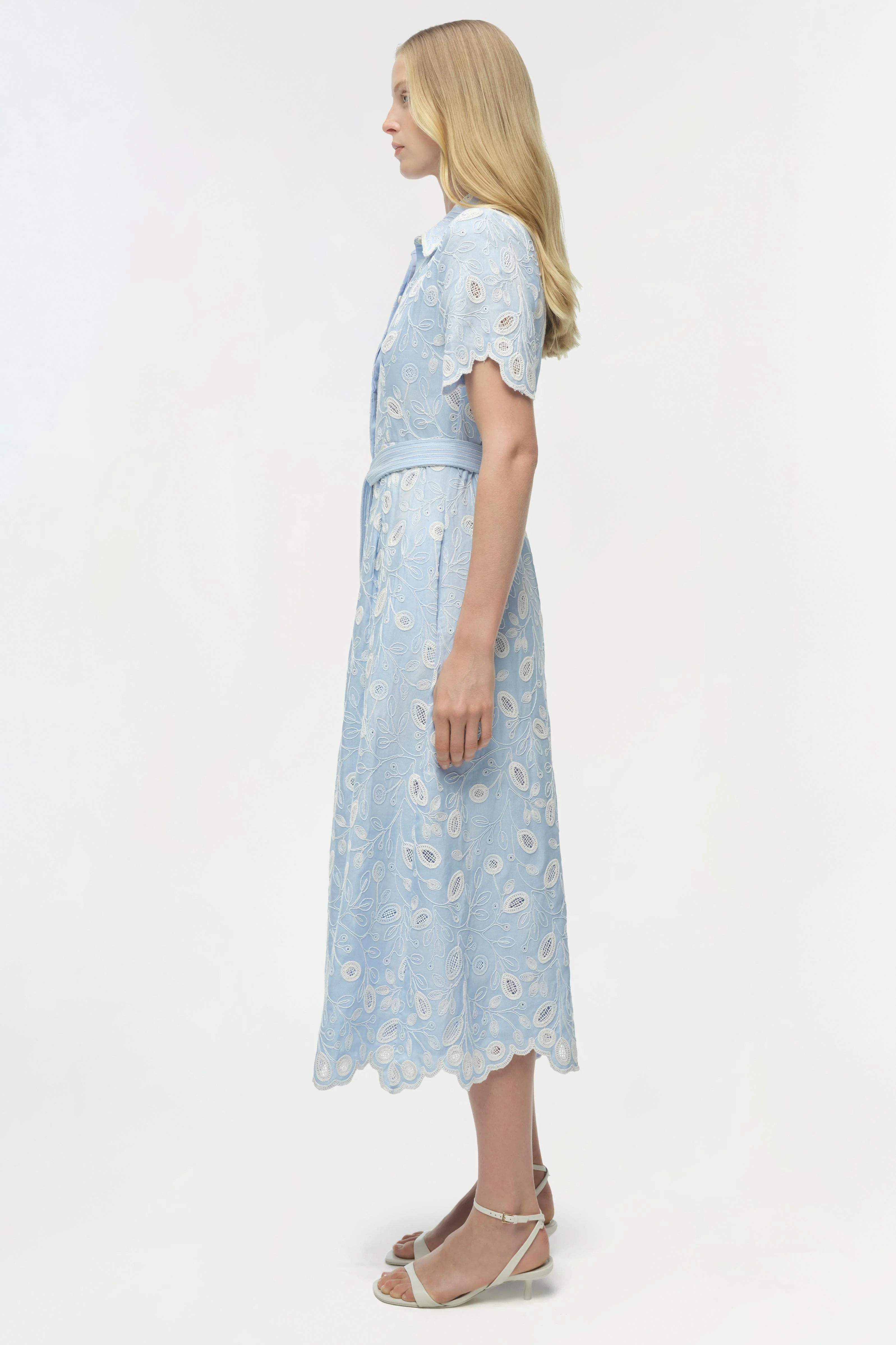 Audria Belted Linen Midi Dress - Image 4