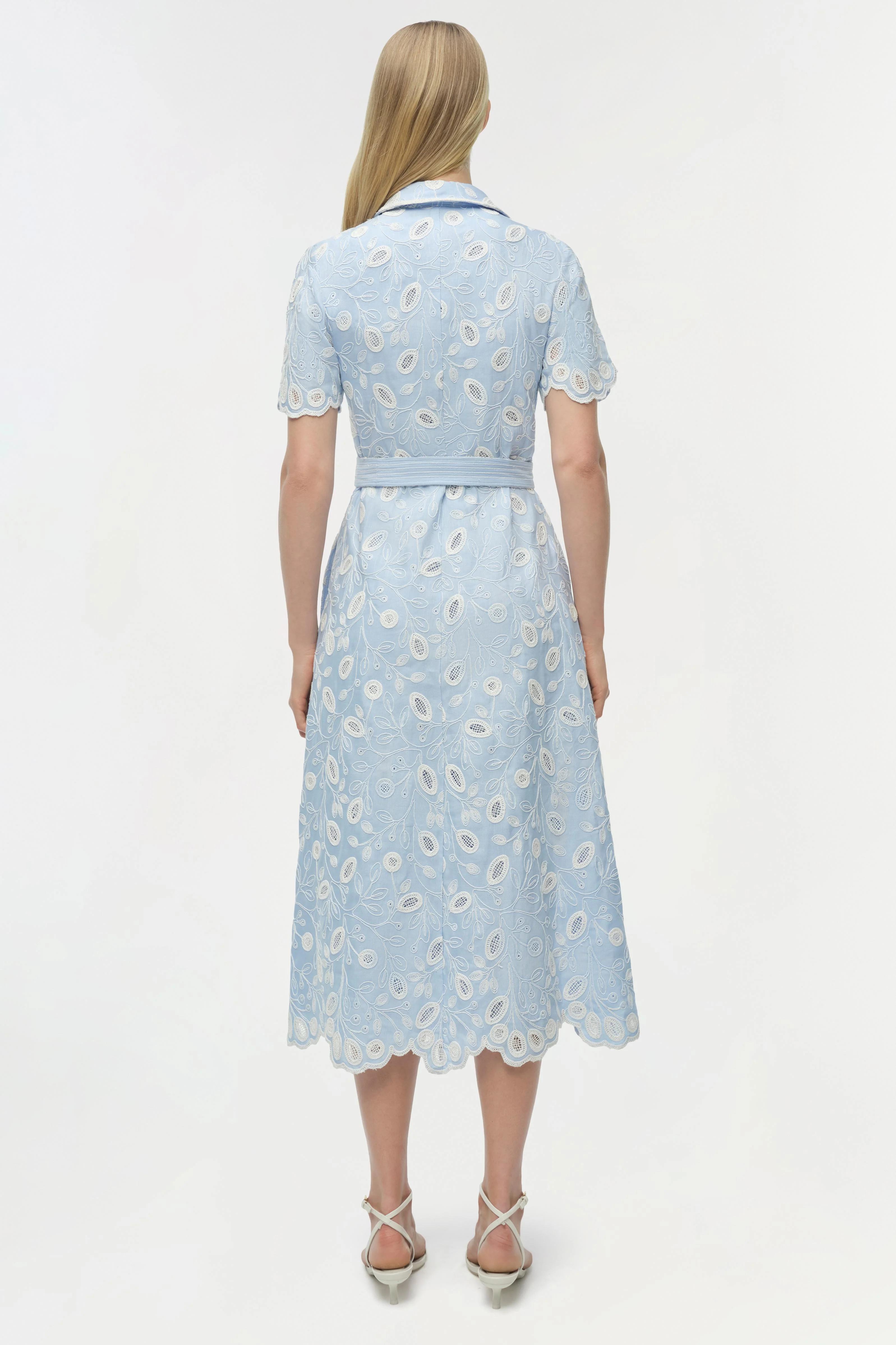 Audria Belted Linen Midi Dress - Image 5
