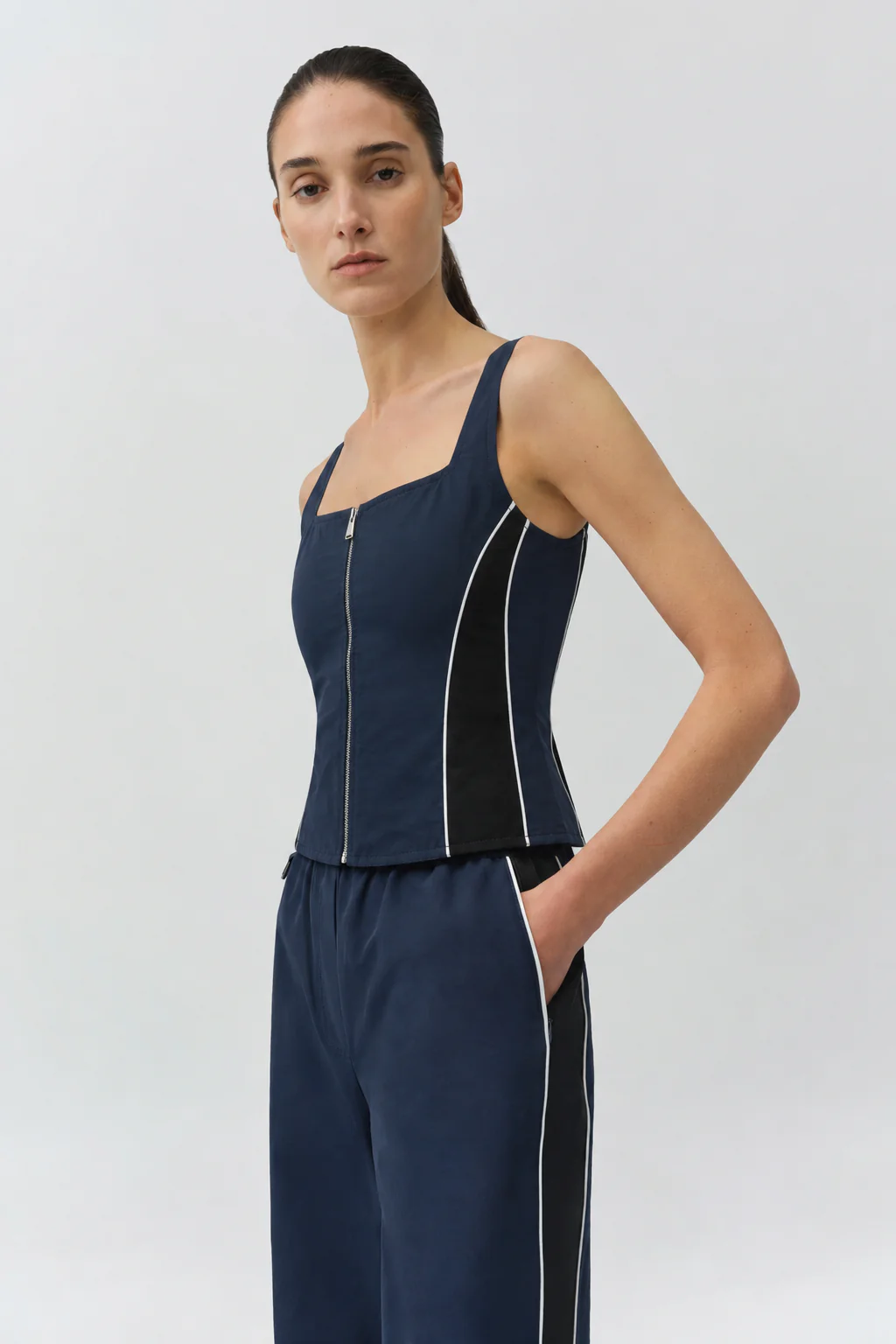 Aya Cotton Faille Bustier Top - Image 3