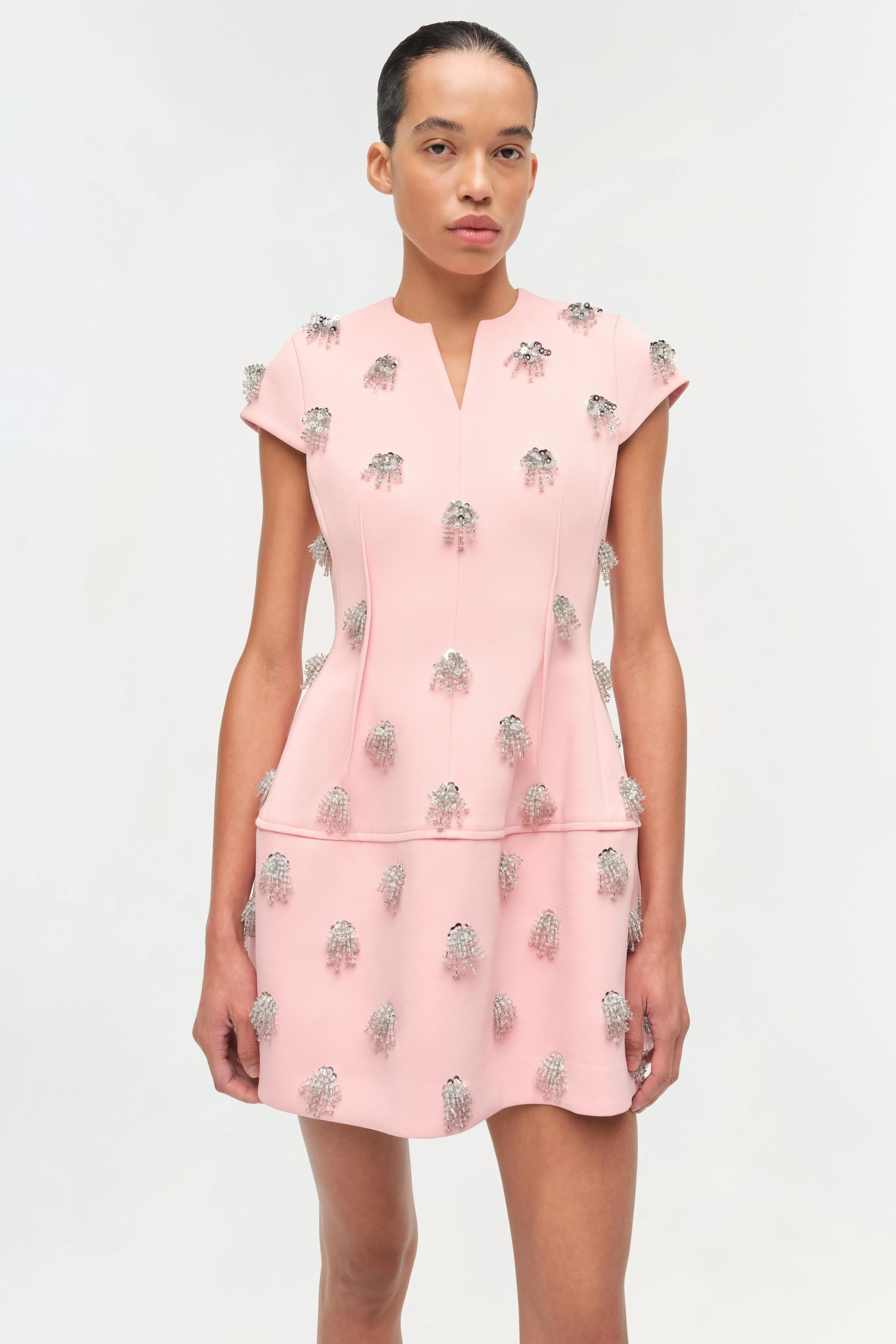 Bethanie Twill Embellished Mini Dress - Image 3