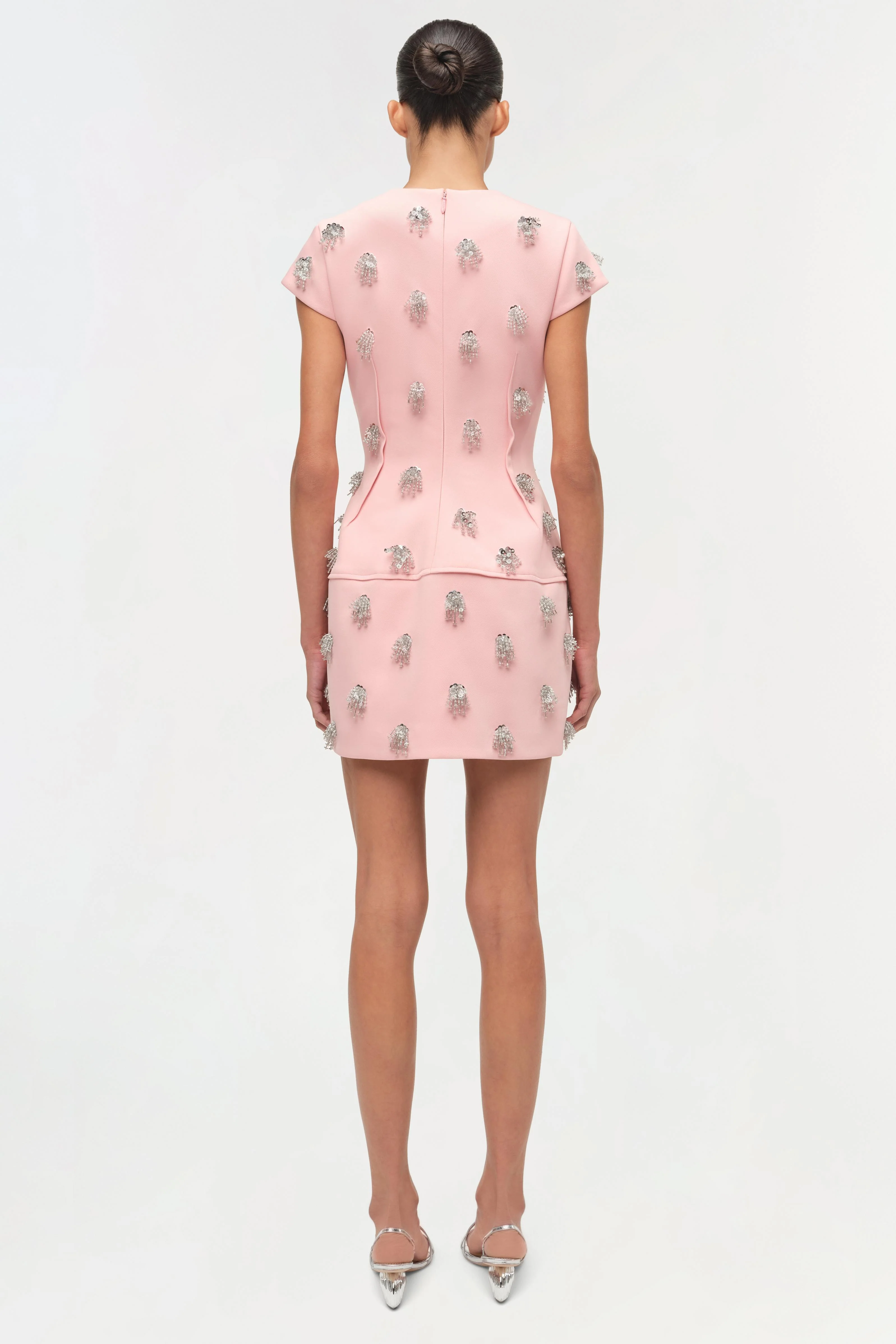 Bethanie Twill Embellished Mini Dress - Image 5
