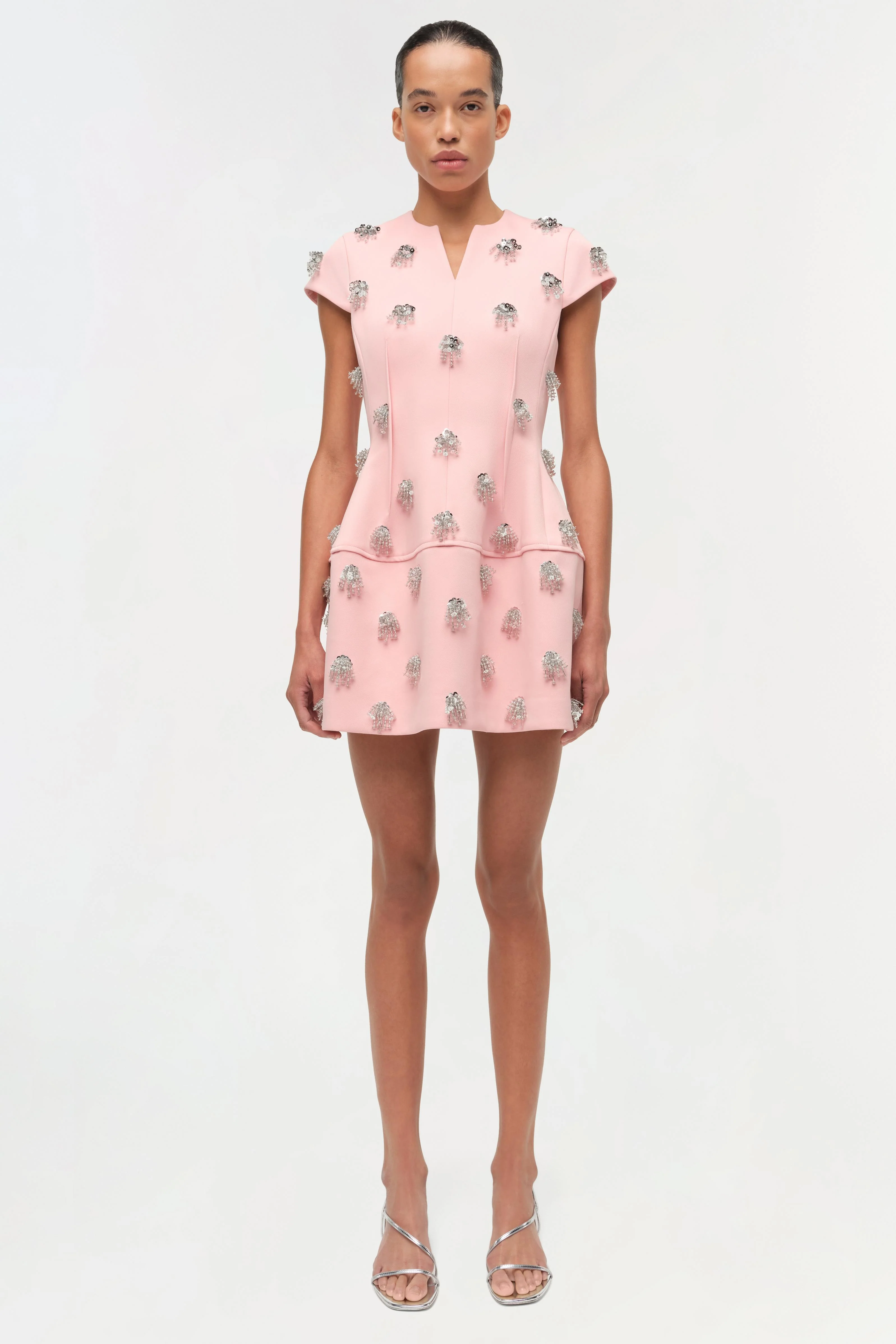 Bethanie Twill Embellished Mini Dress - Image 6