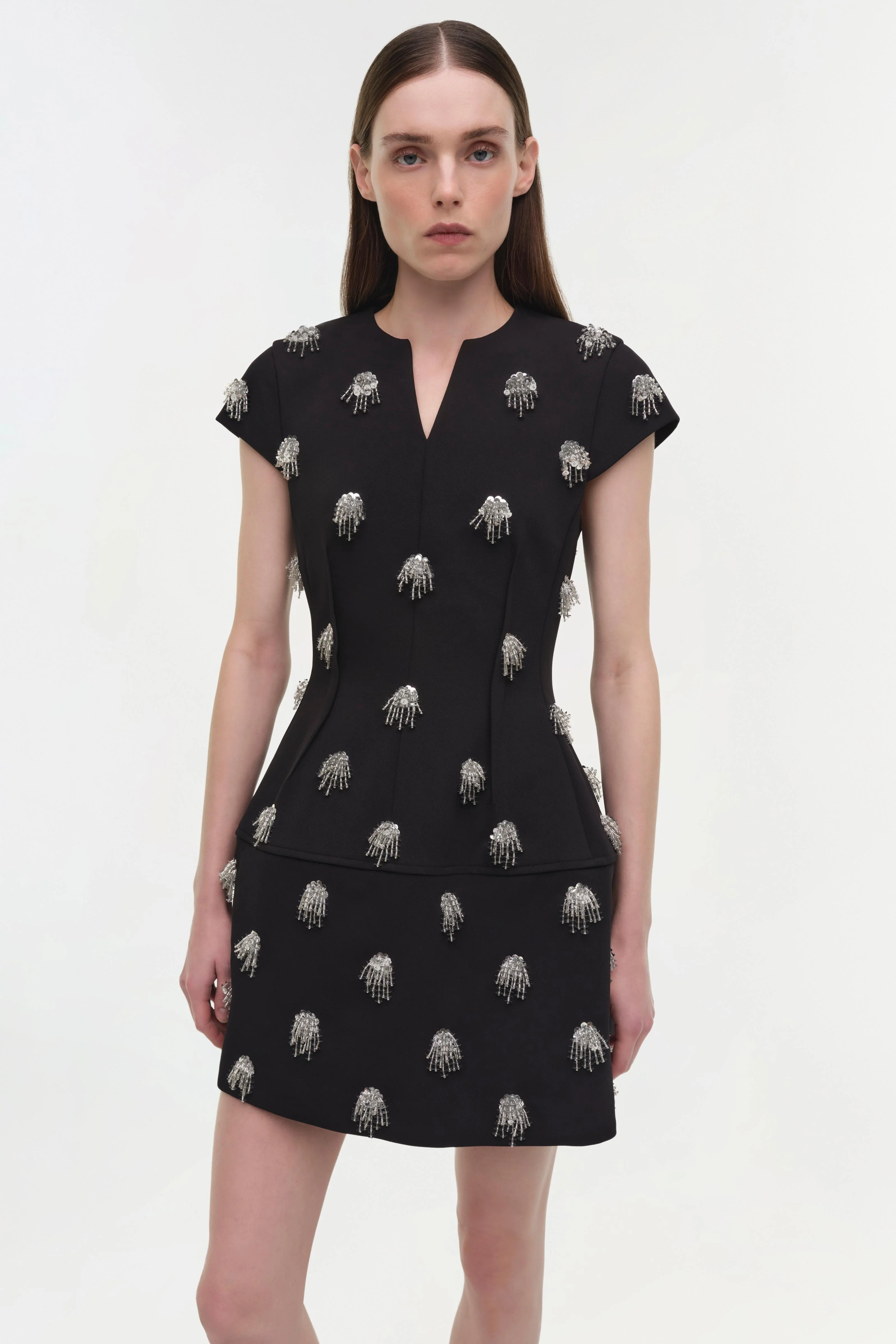 Bethanie Twill Embellished Mini Dress - Image 3