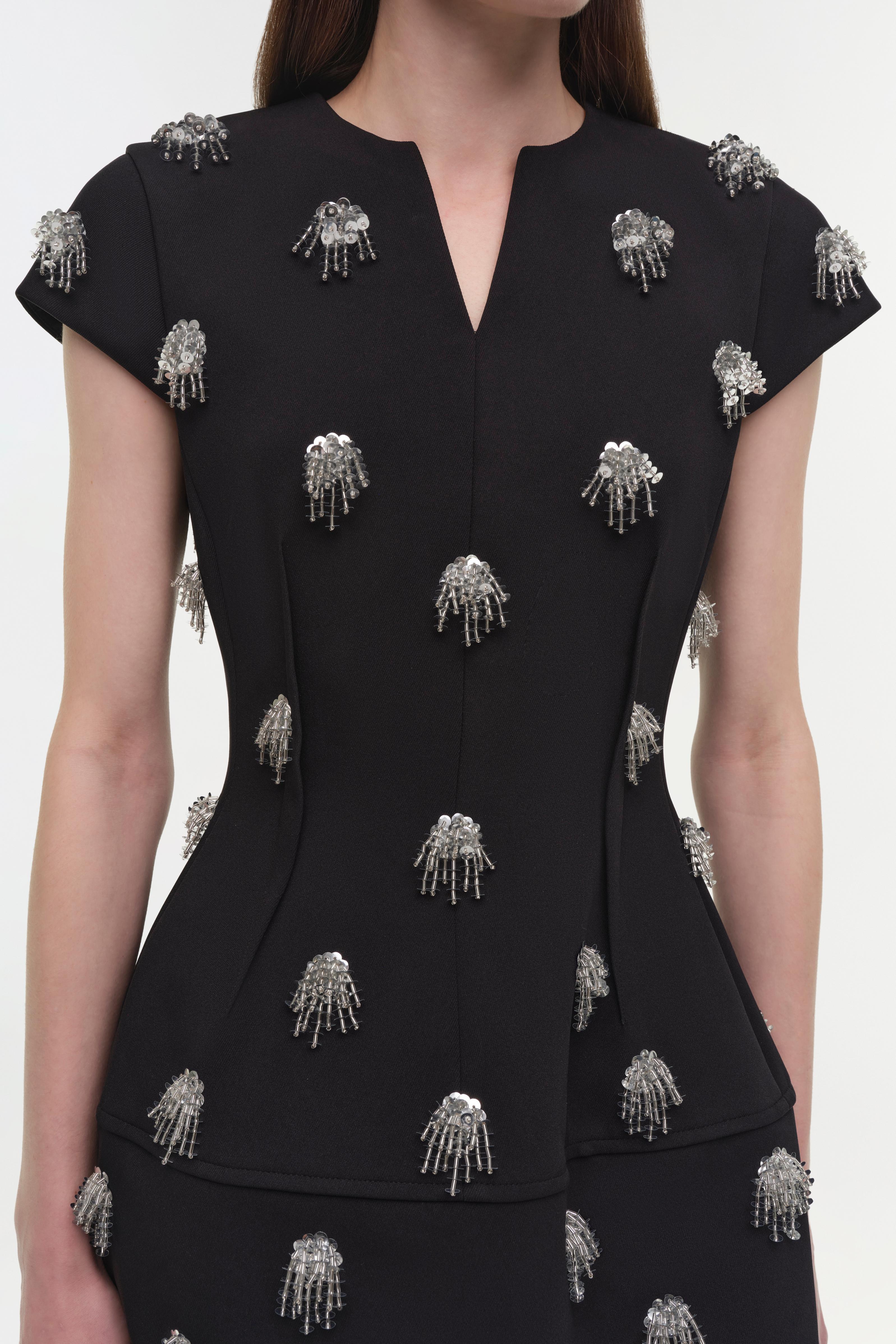 Bethanie Twill Embellished Mini Dress - Image 4