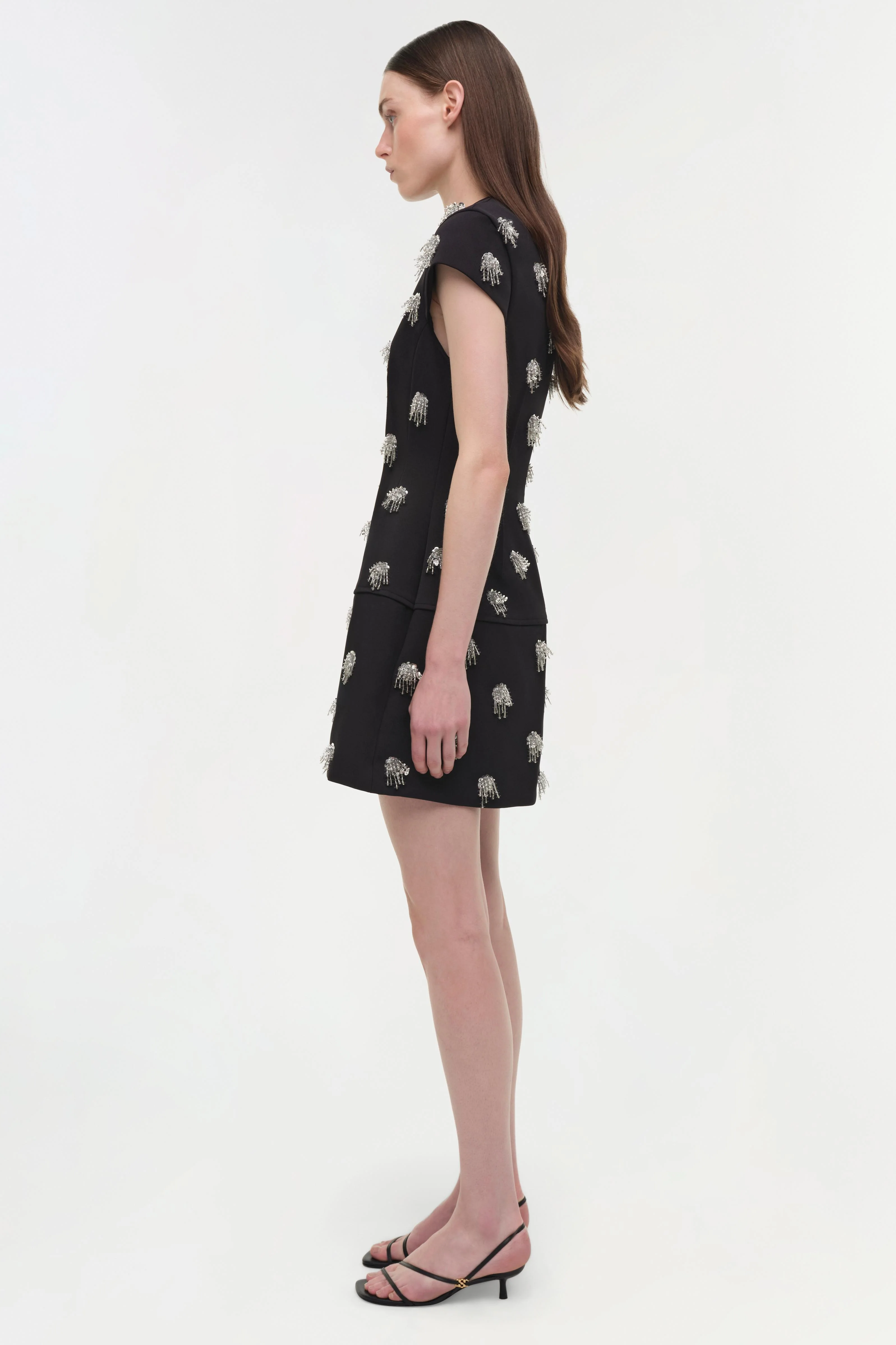 Bethanie Twill Embellished Mini Dress - Image 5