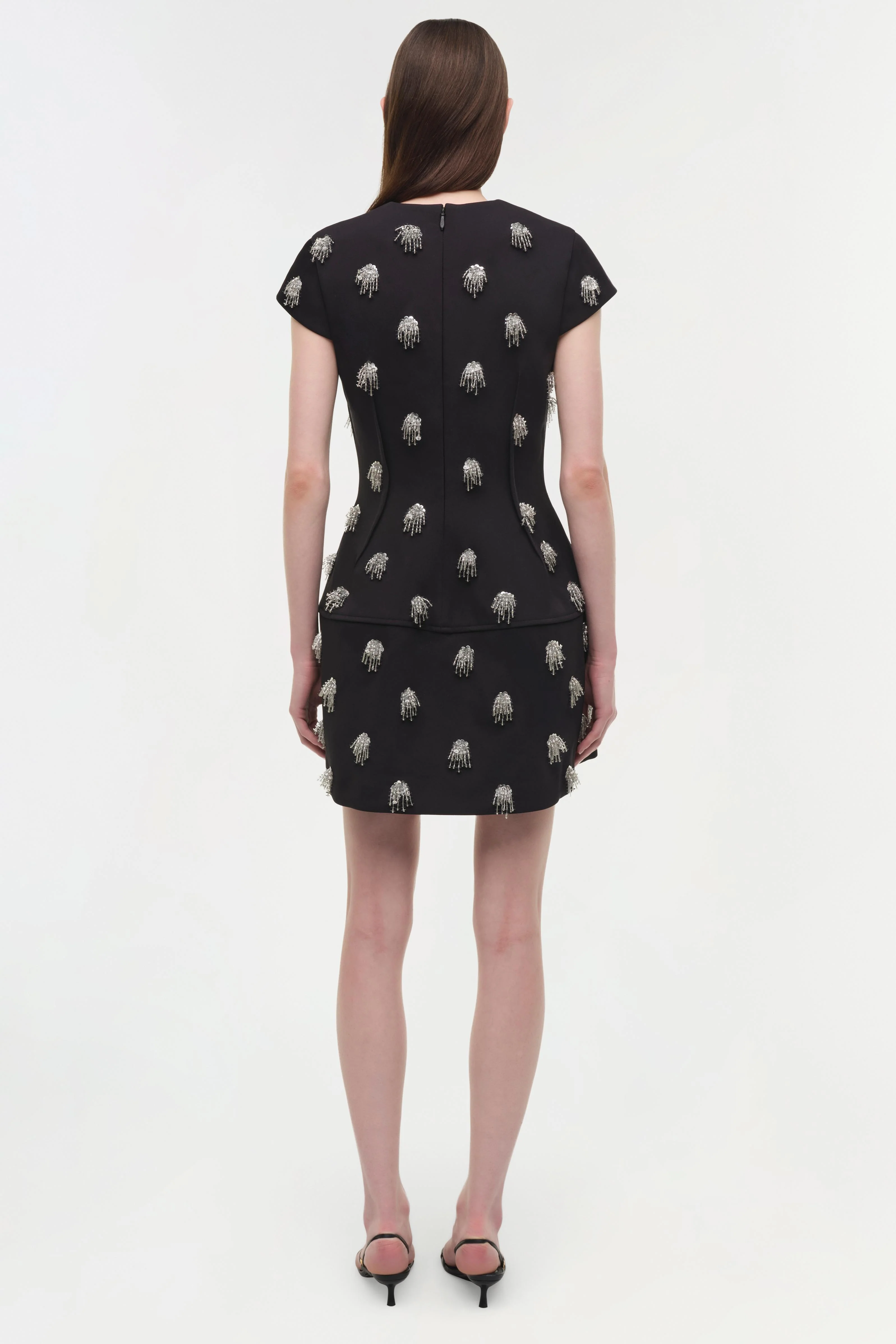 Bethanie Twill Embellished Mini Dress - Image 6