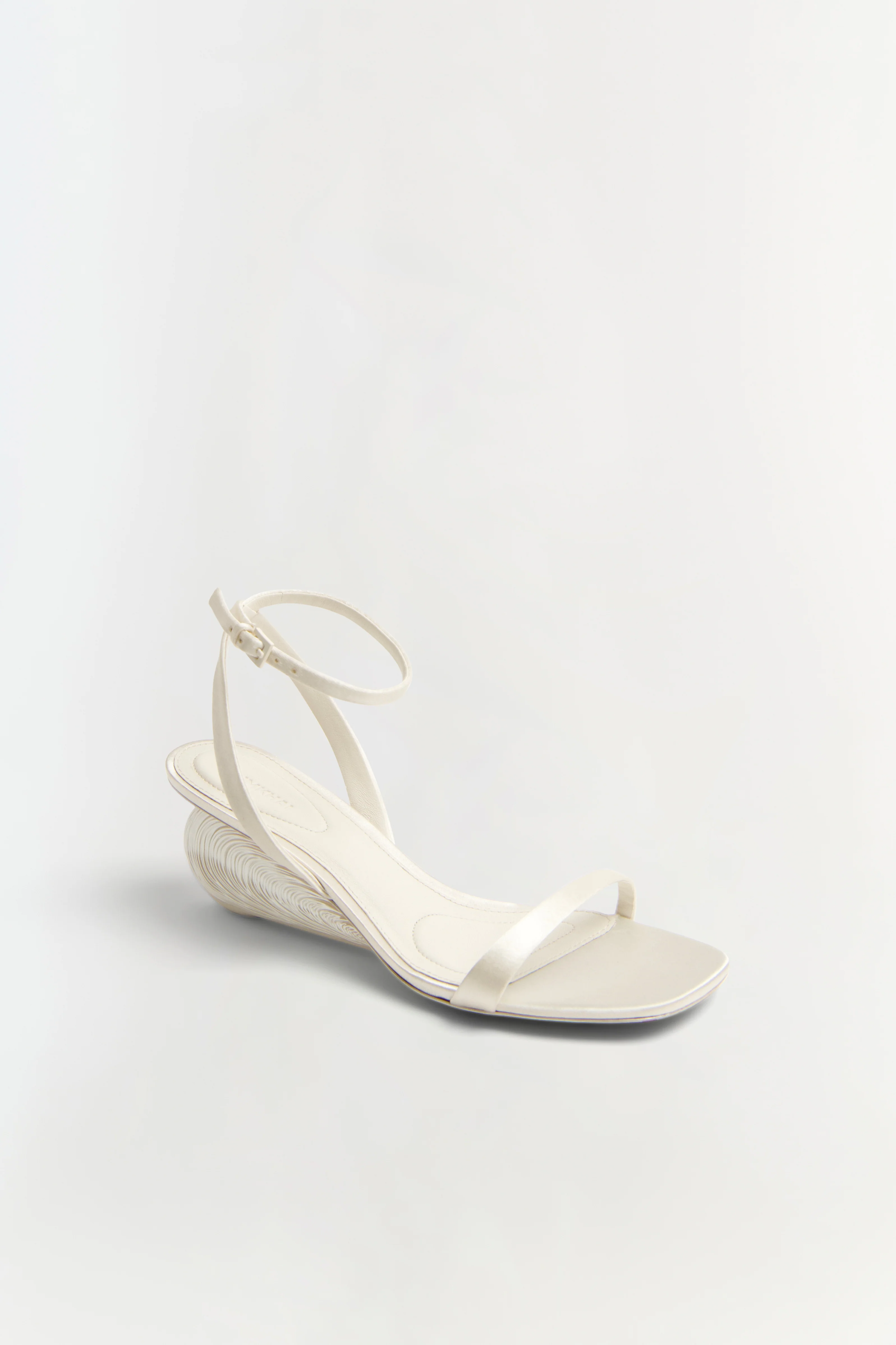 Bridget Satin Shell Wedge Sandal - Image 3