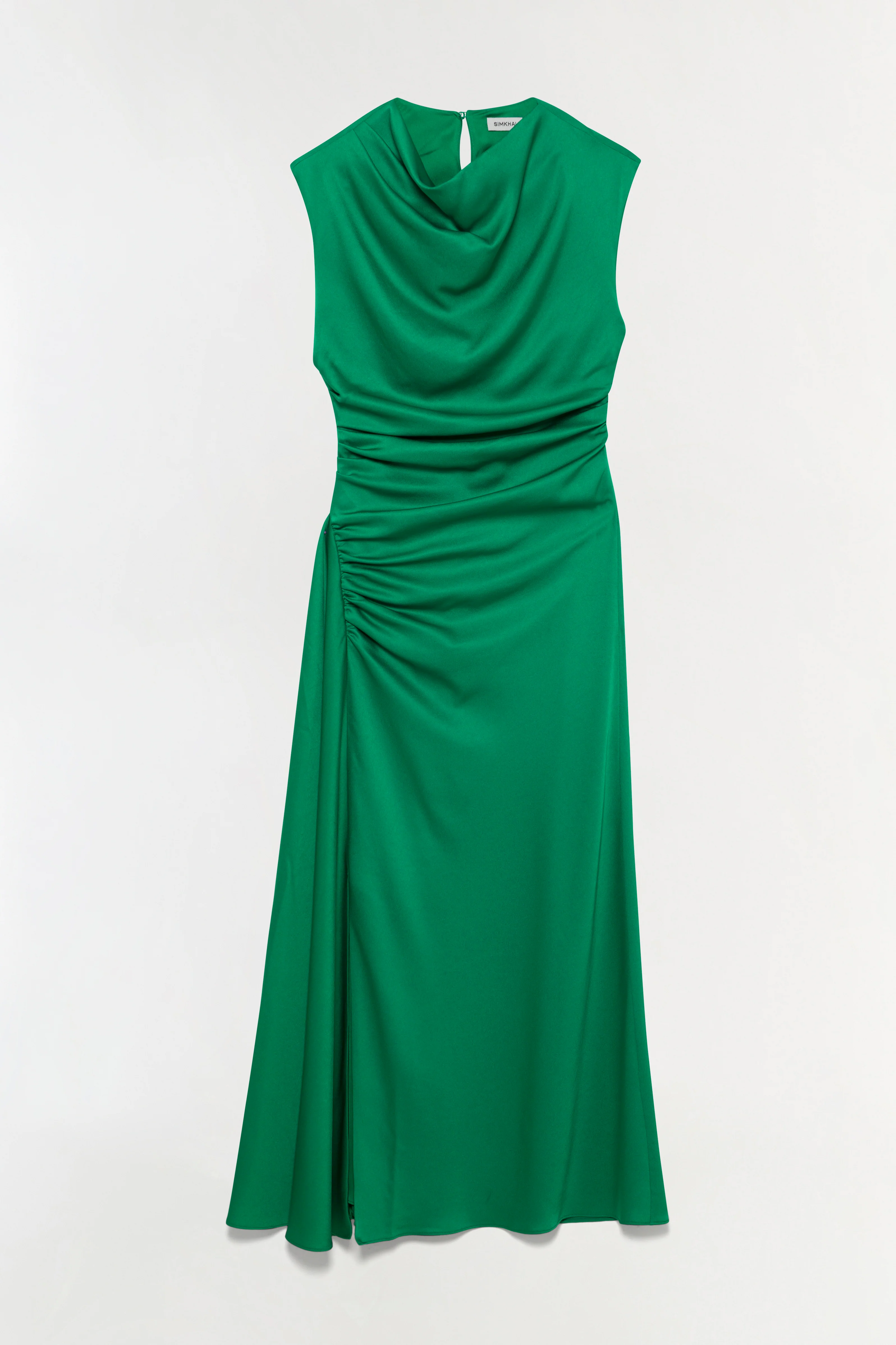 Burke Draped Satin Midi Dress