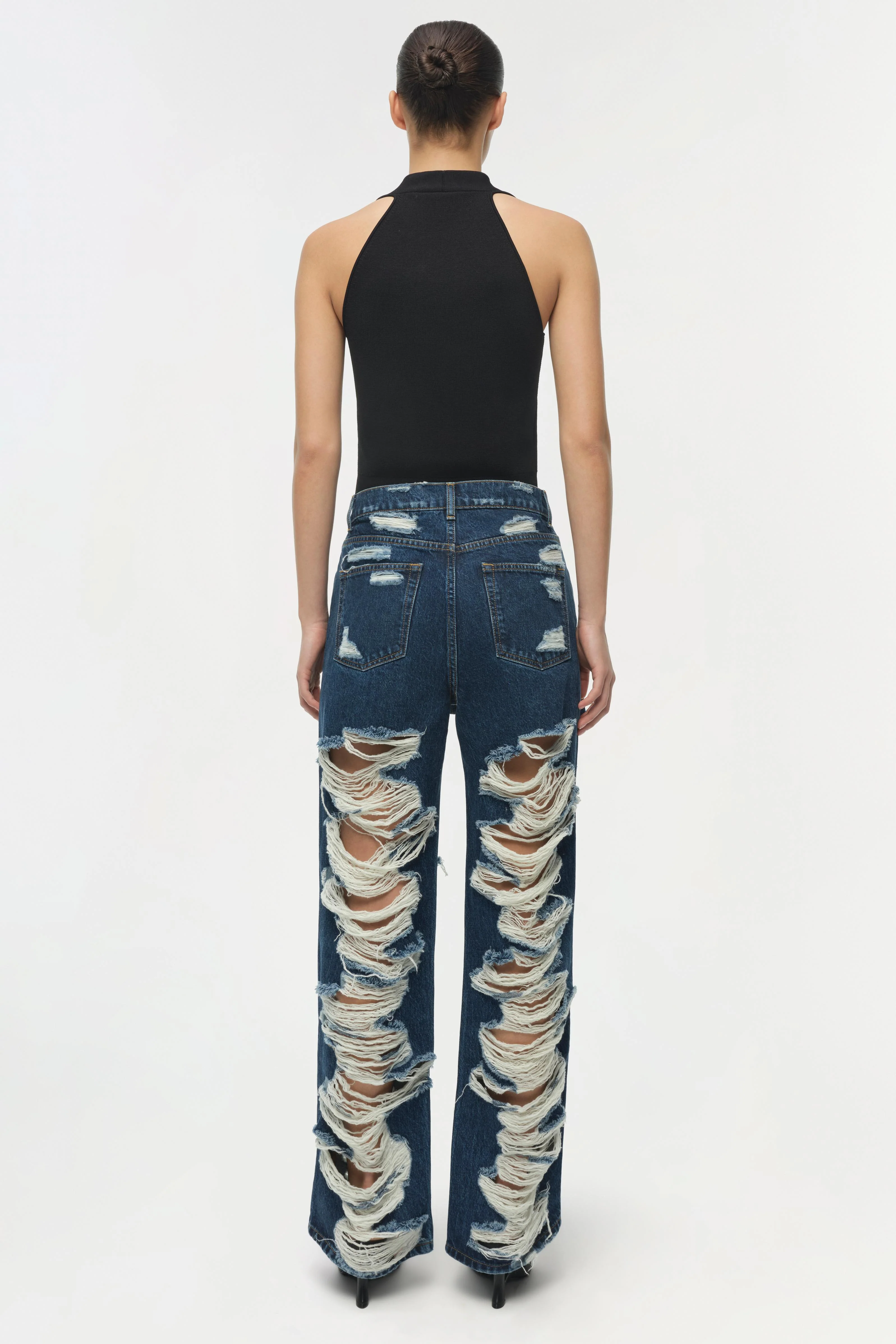 Erie High Waist Distressed Denim Pant - Image 6