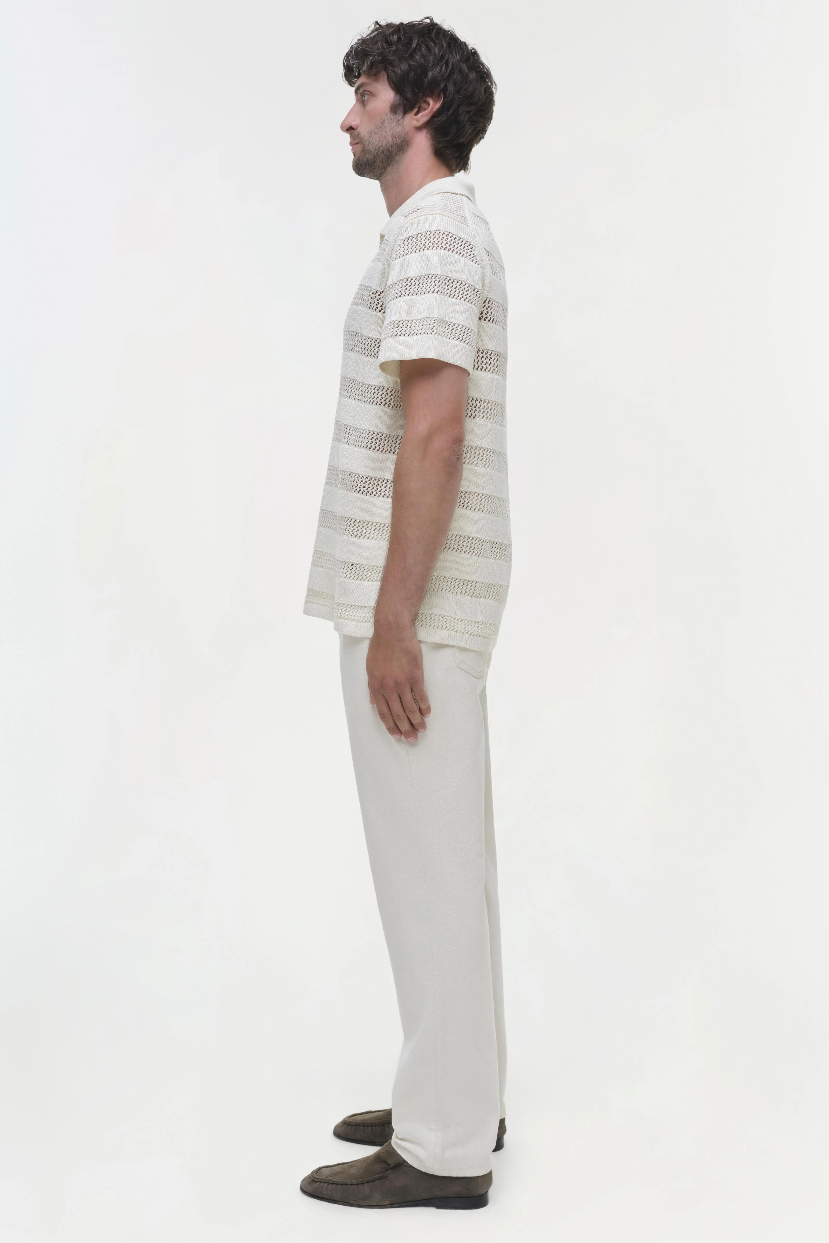 Calvin Striped Mesh Polo - Image 4