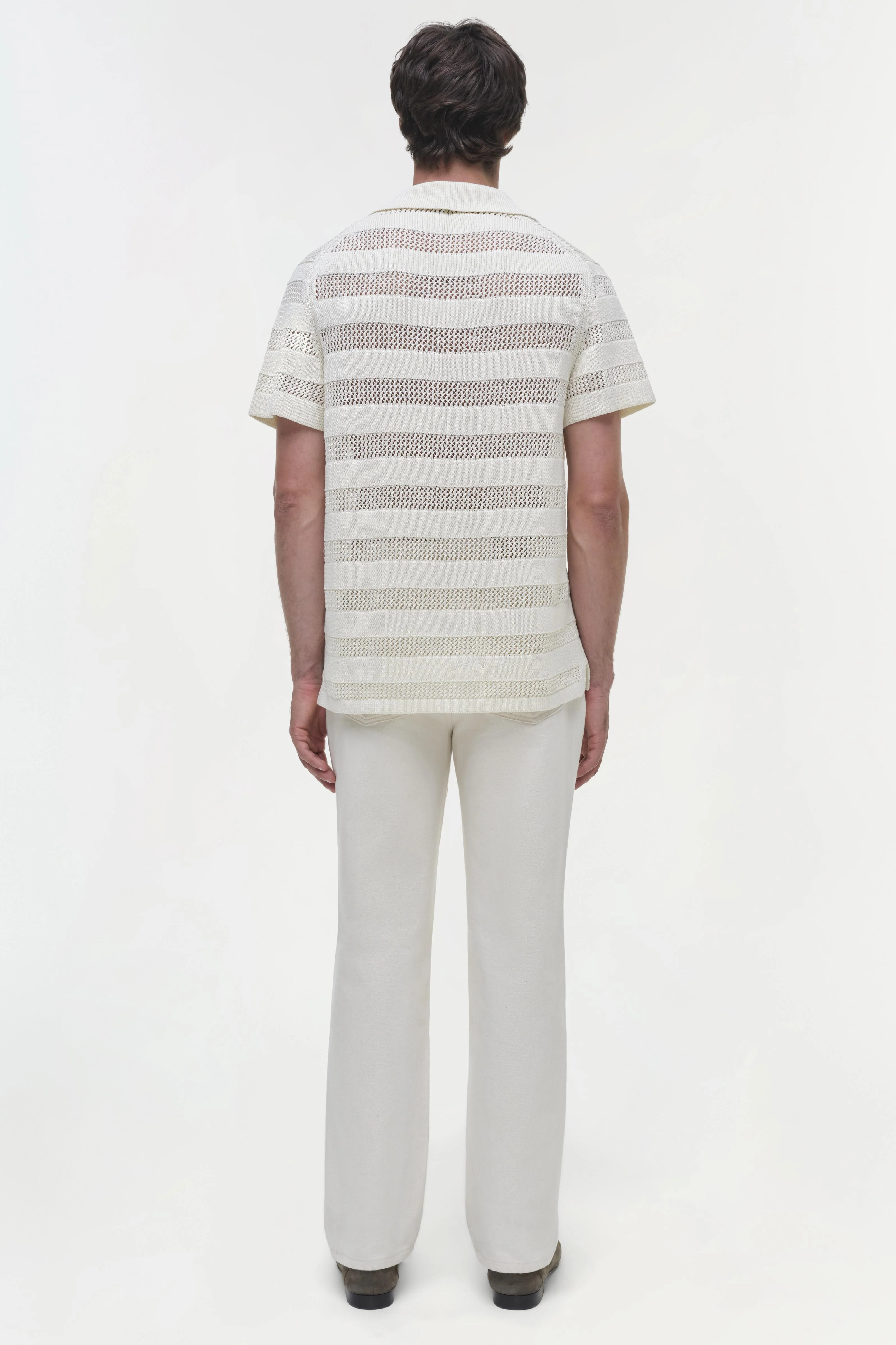 Calvin Striped Mesh Polo - Image 5