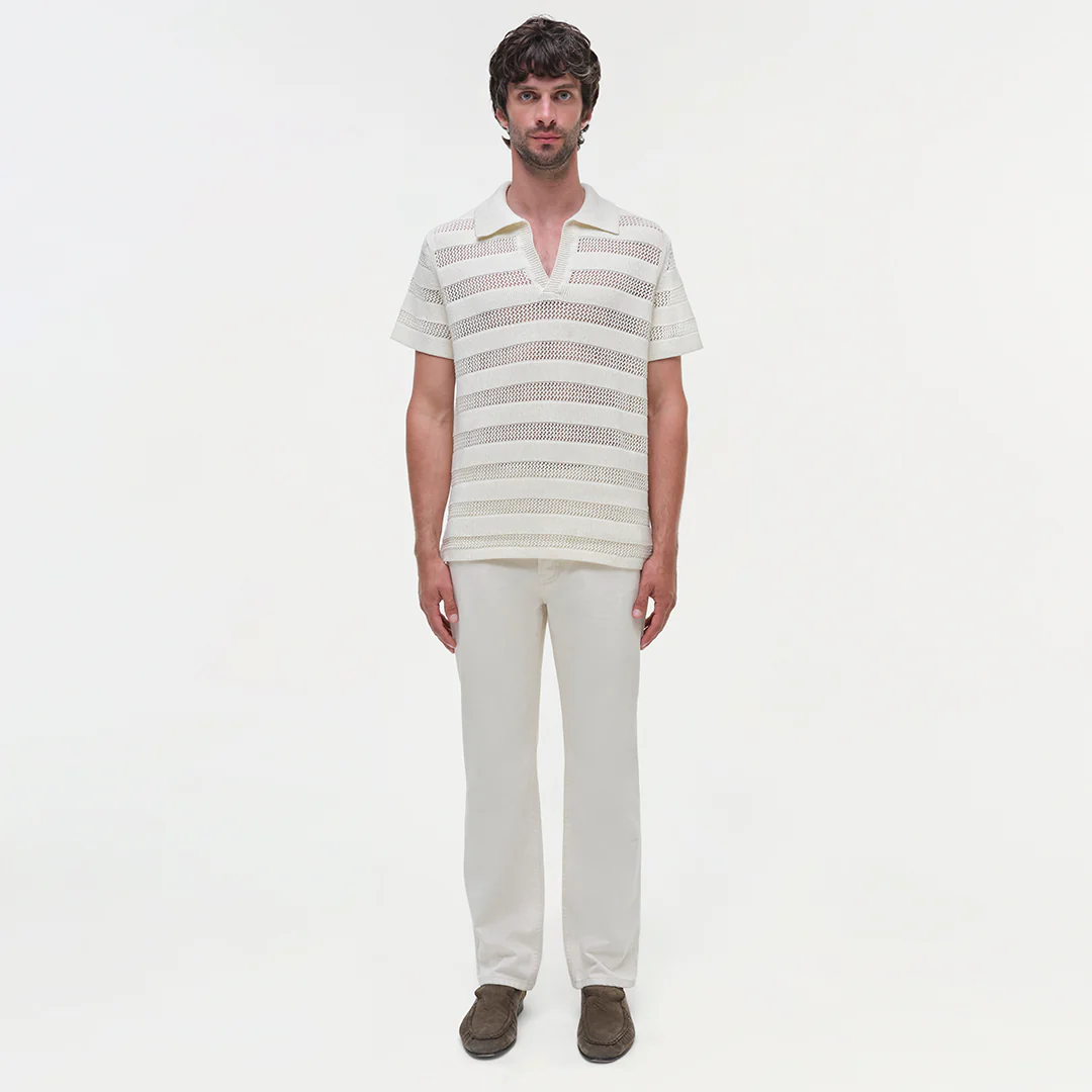 Calvin Striped Mesh Polo - Image 7