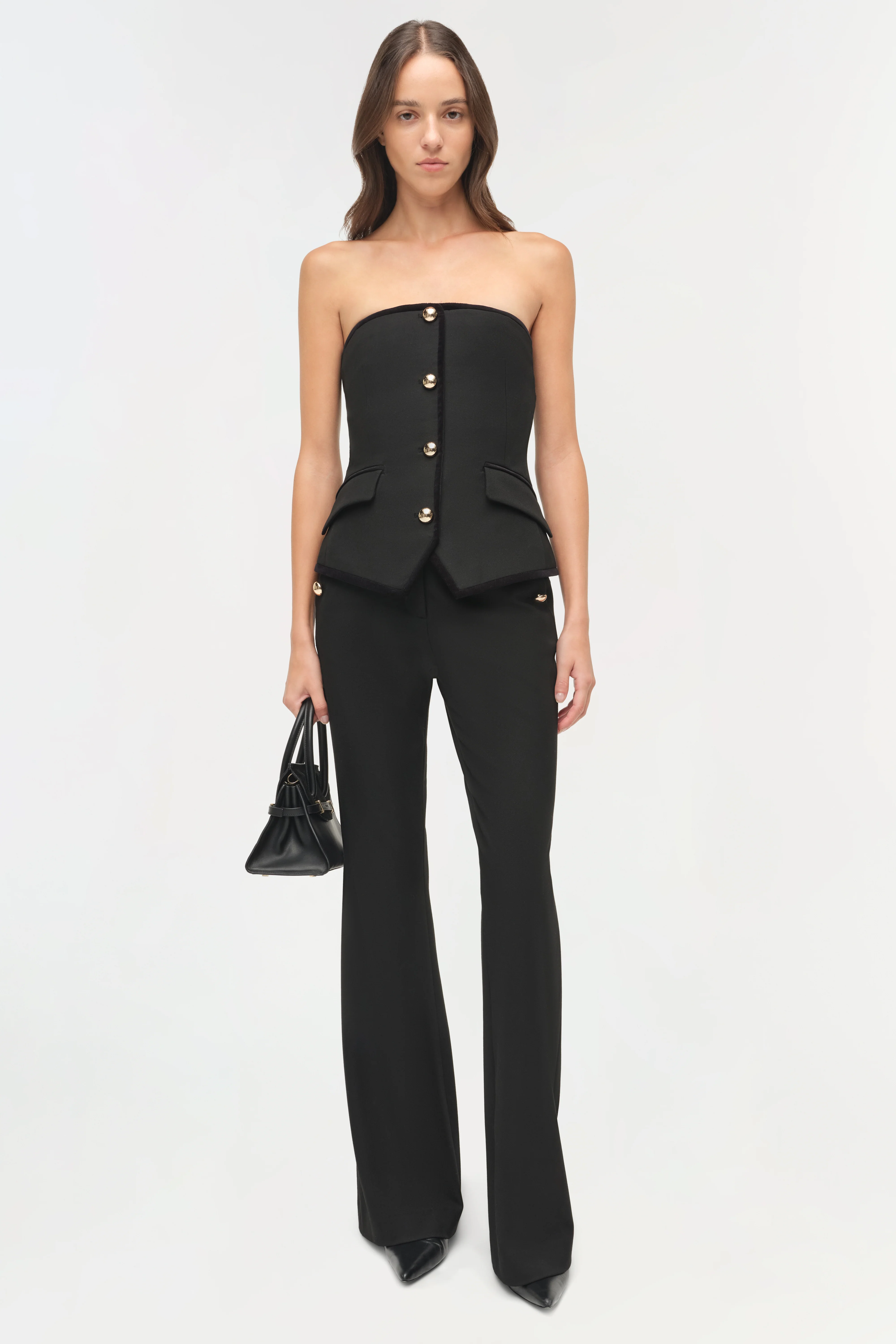 Cambrie Velvet Trimmed Bustier Top - Image 3