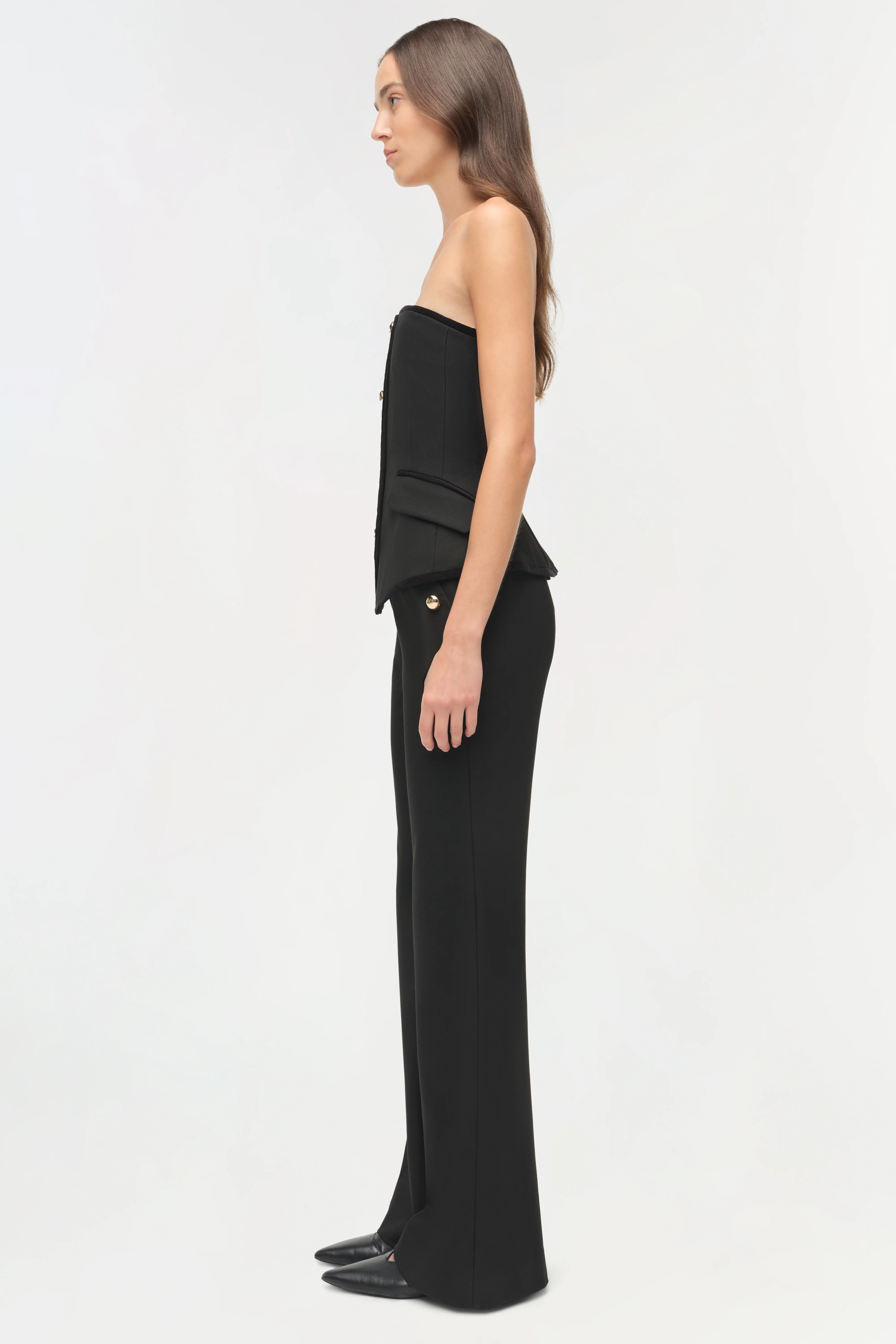 Cambrie Velvet Trimmed Bustier Top - Image 4