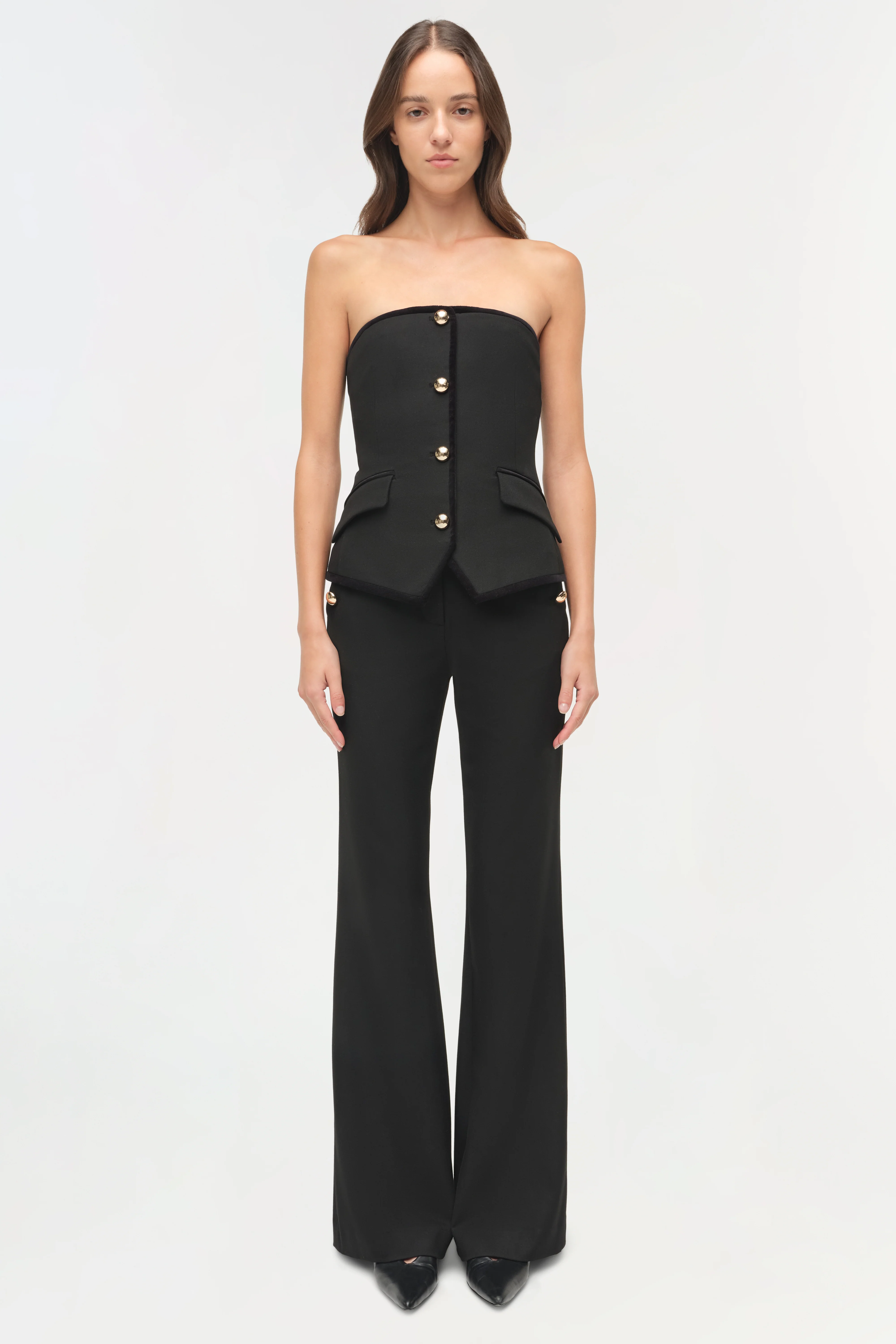 Cambrie Velvet Trimmed Bustier Top - Image 6