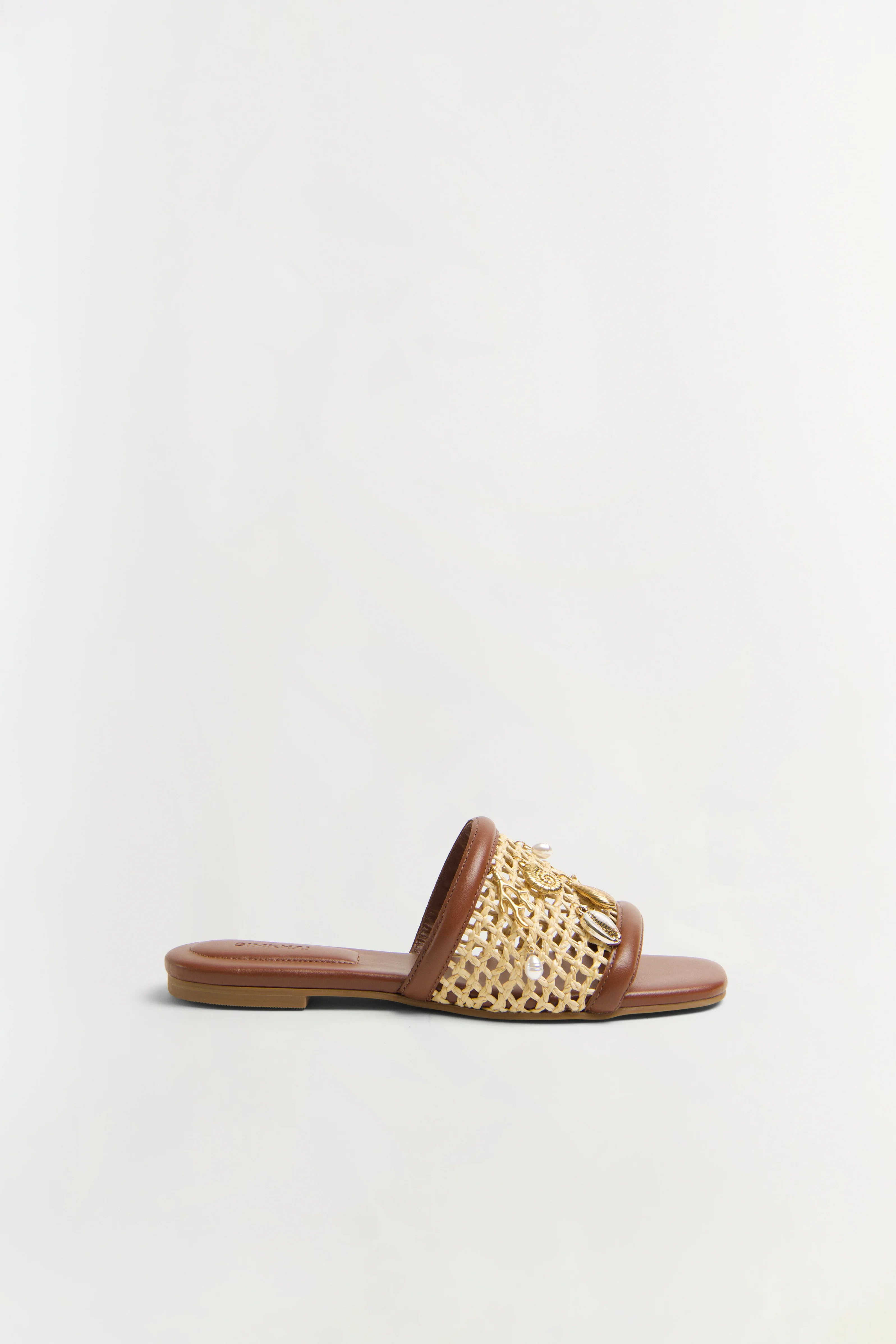 Caspian Raffia Netted Flat Sandal