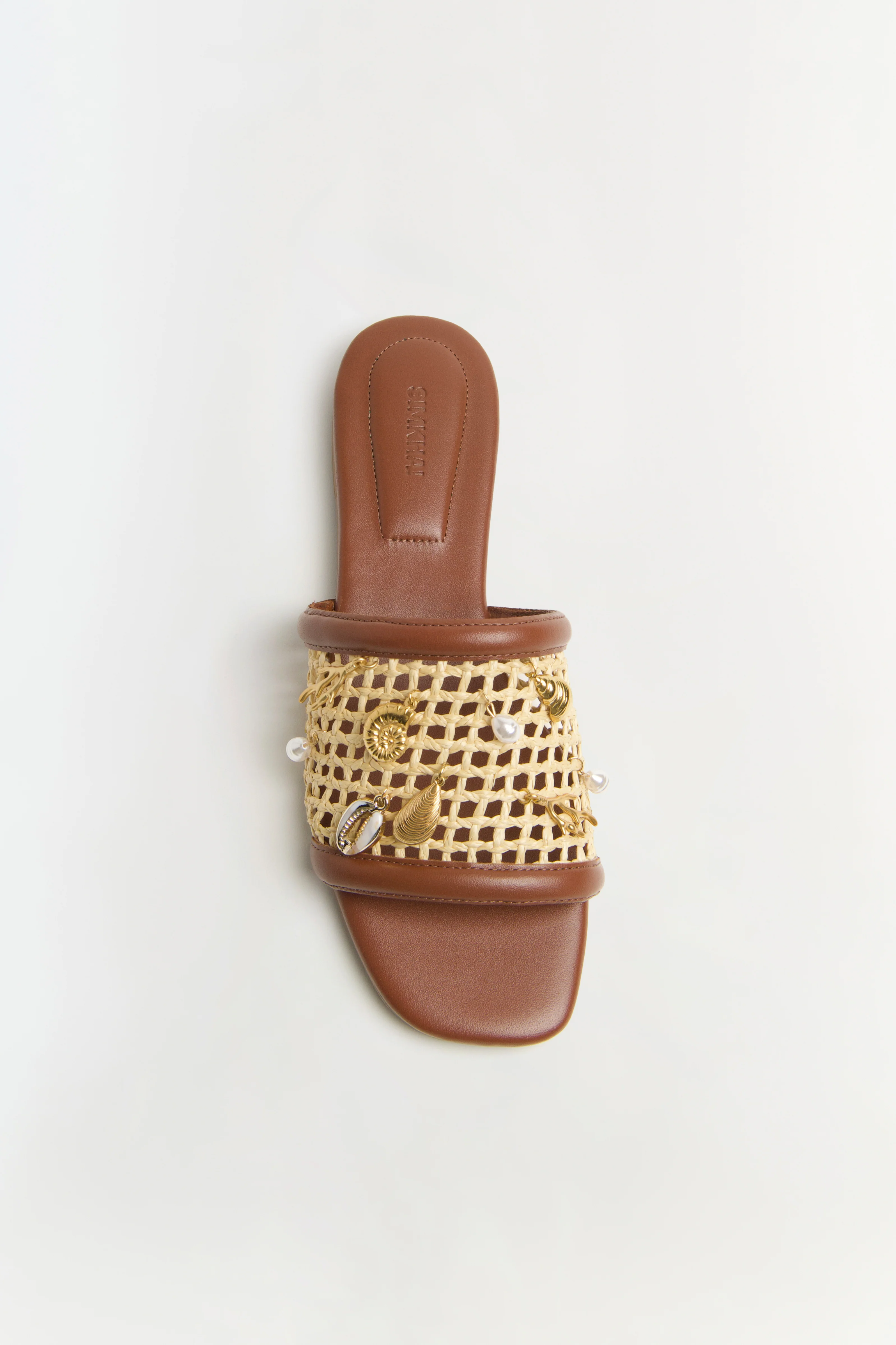 Caspian Raffia Netted Flat Sandal - Image 2