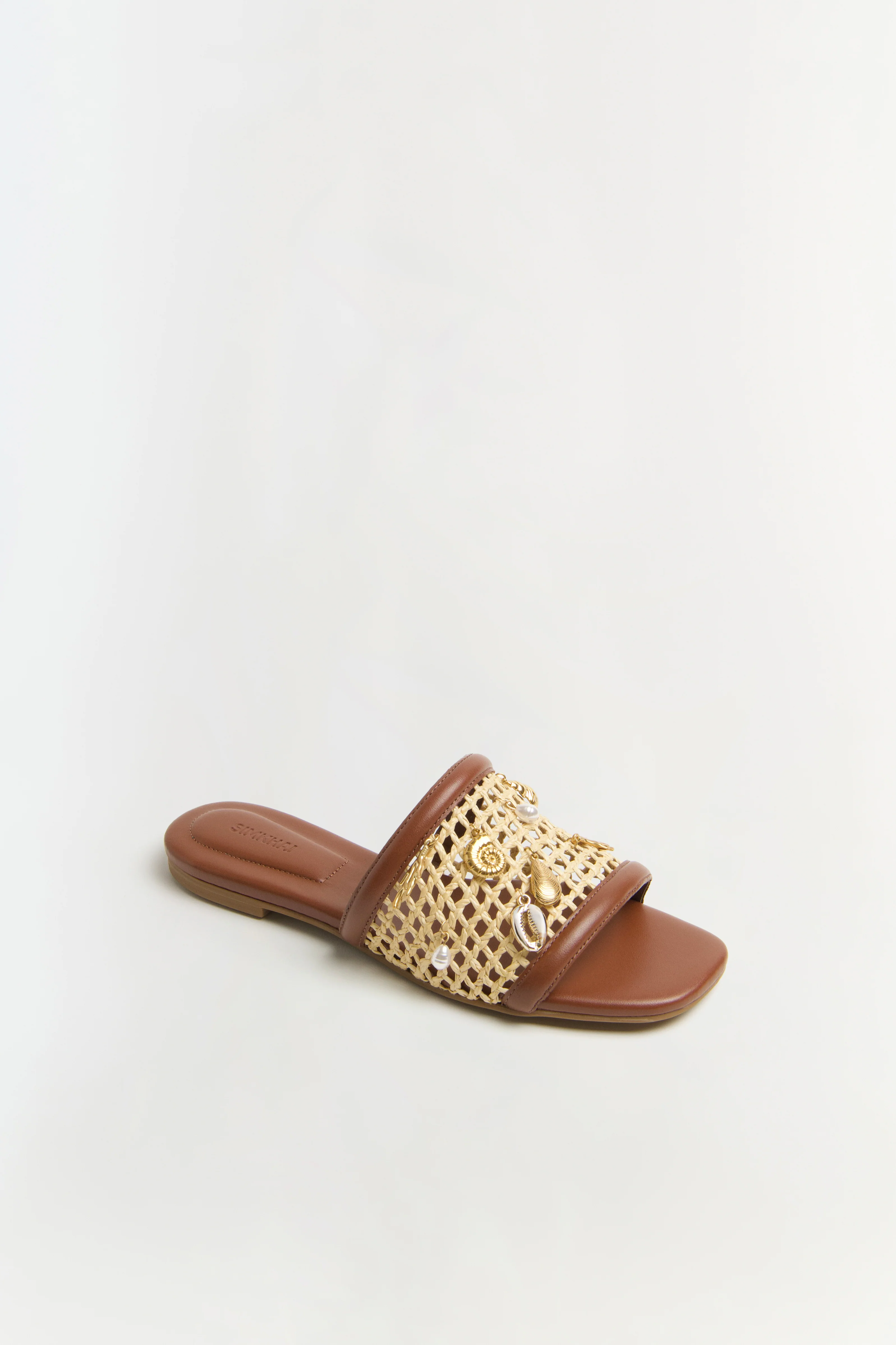 Caspian Raffia Netted Flat Sandal - Image 3