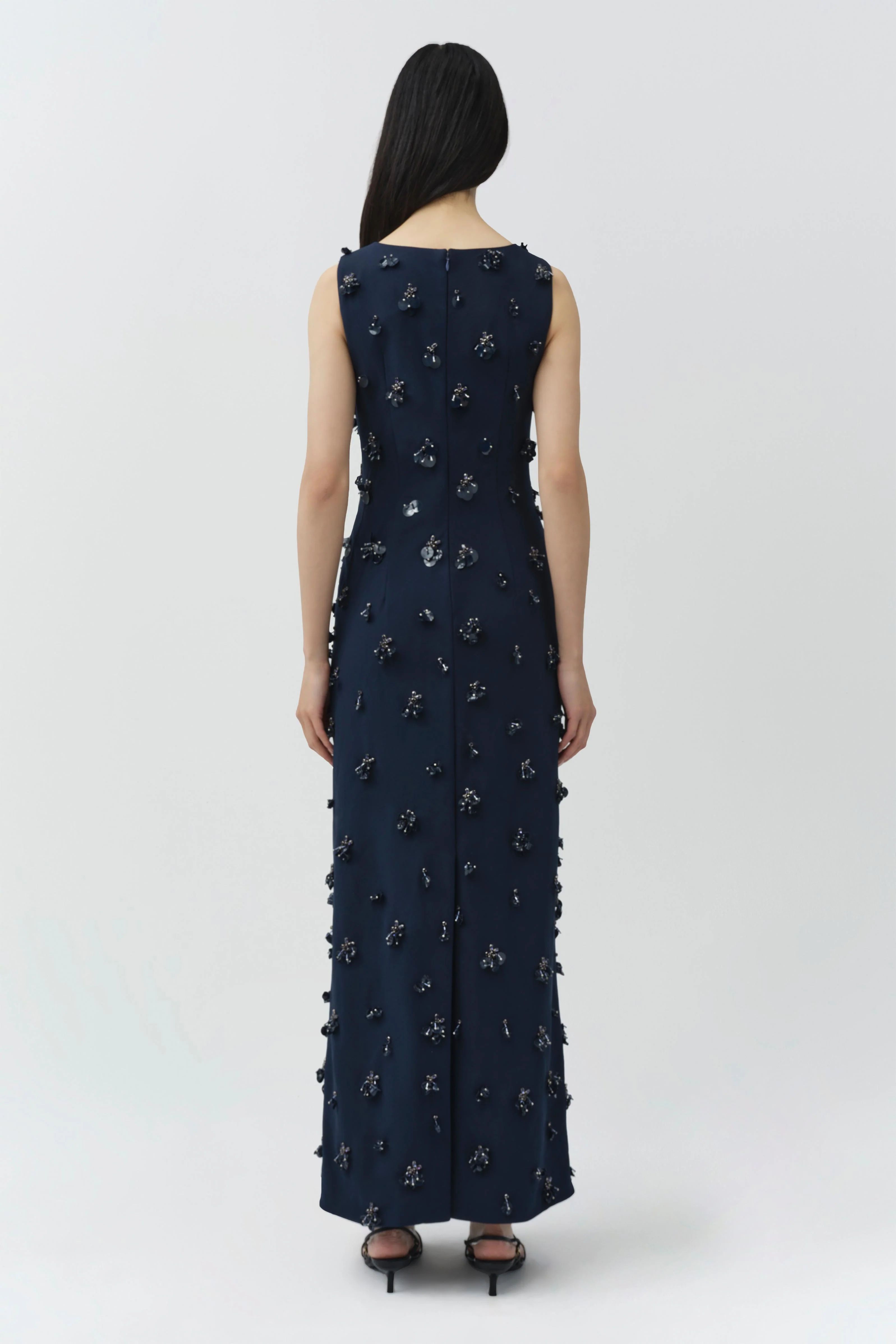 Claudia Embellished Crepe Midi Dress - Image 5