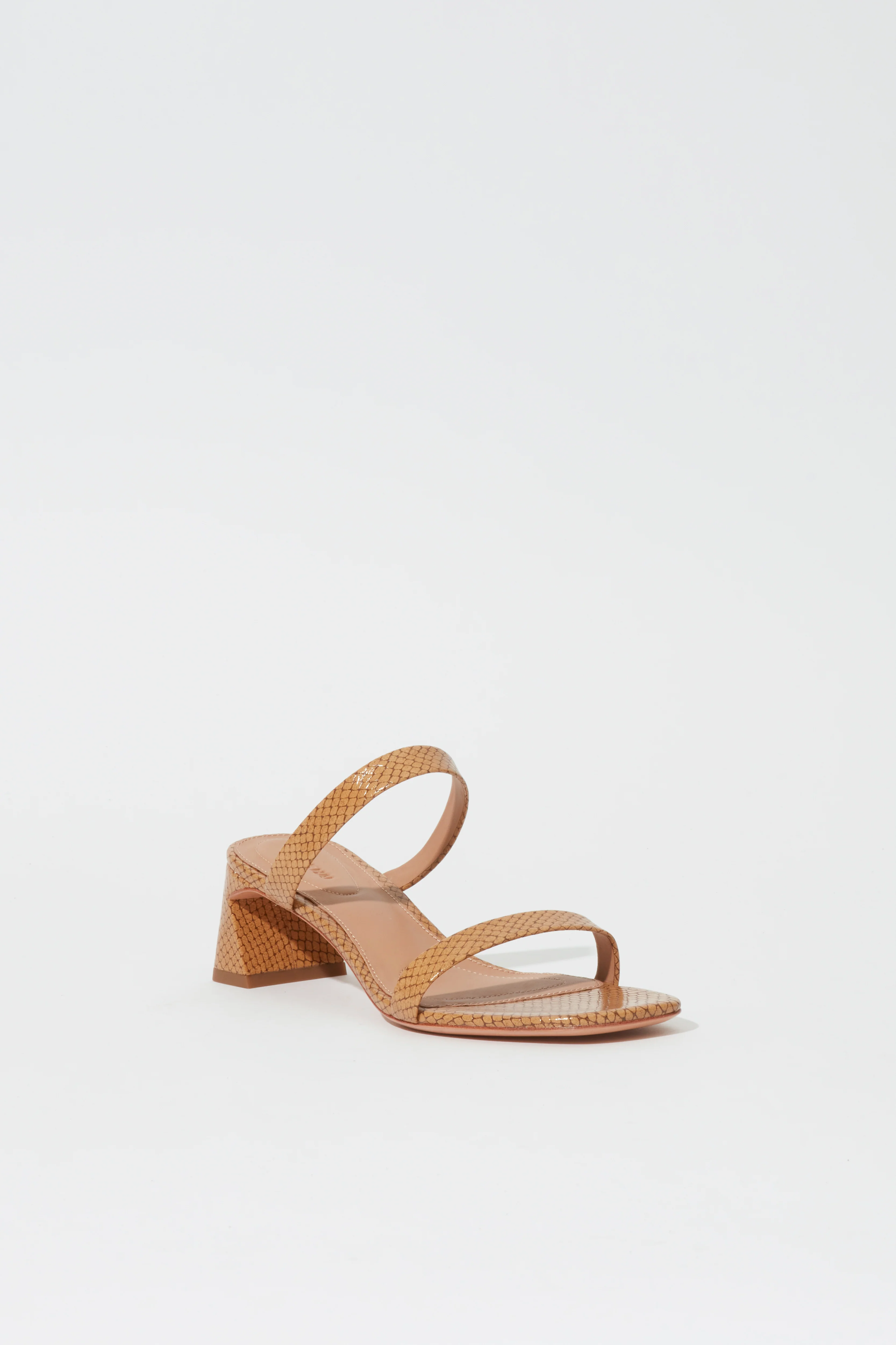 Clara Debossed Leather Block Heel - Image 2