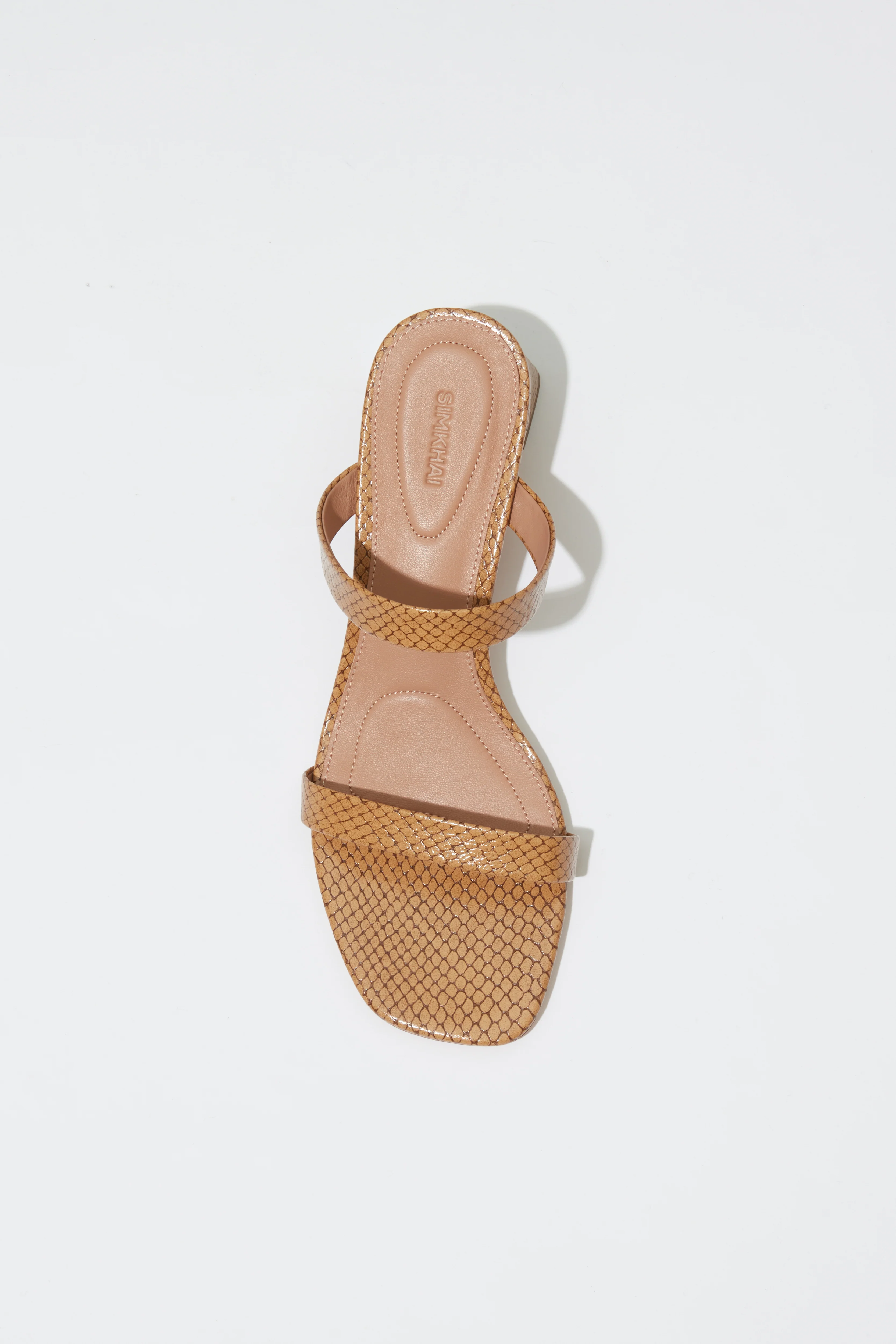 Clara Debossed Leather Block Heel - Image 3