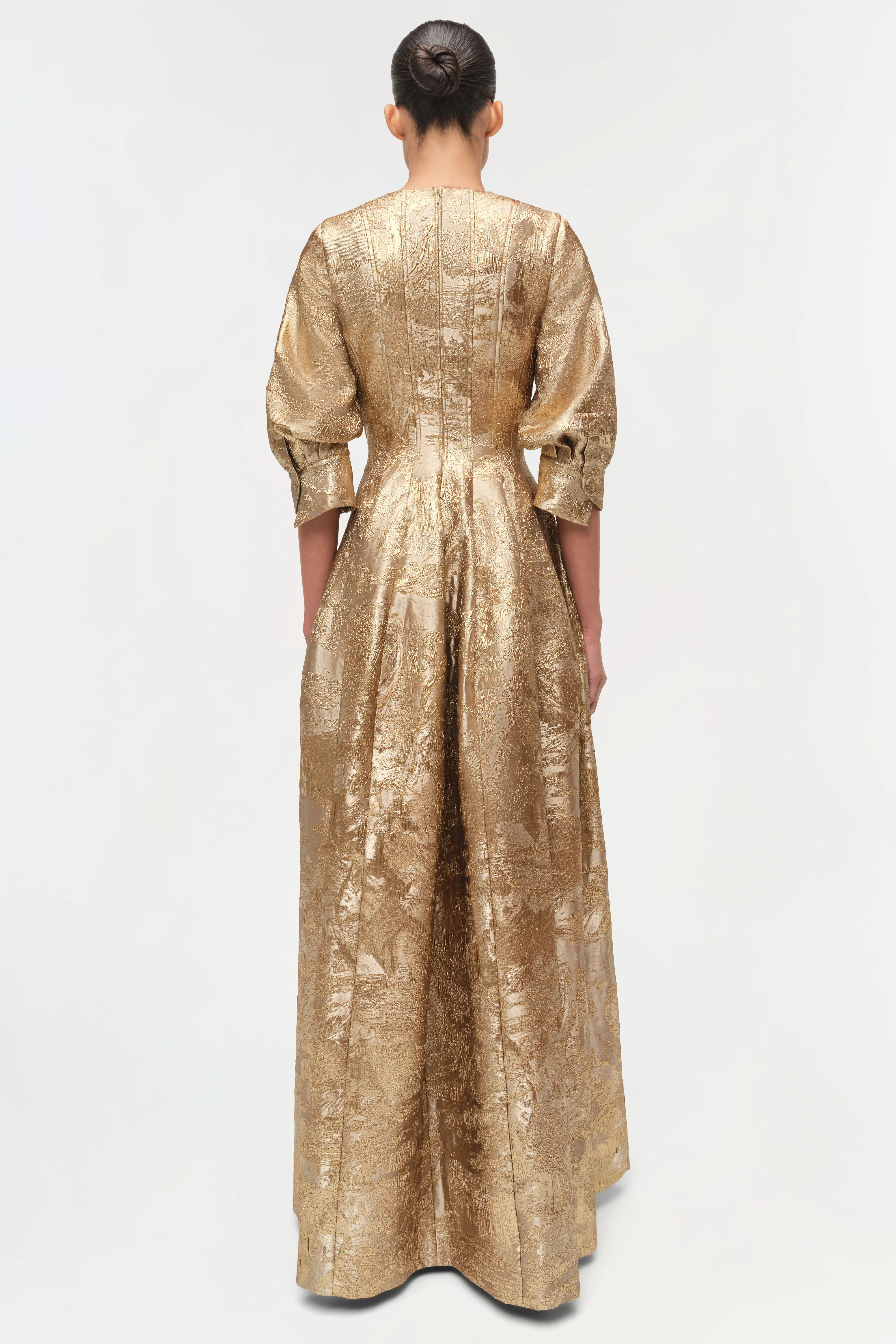 Claravelle Metallic Jacquard Gown - Image 5
