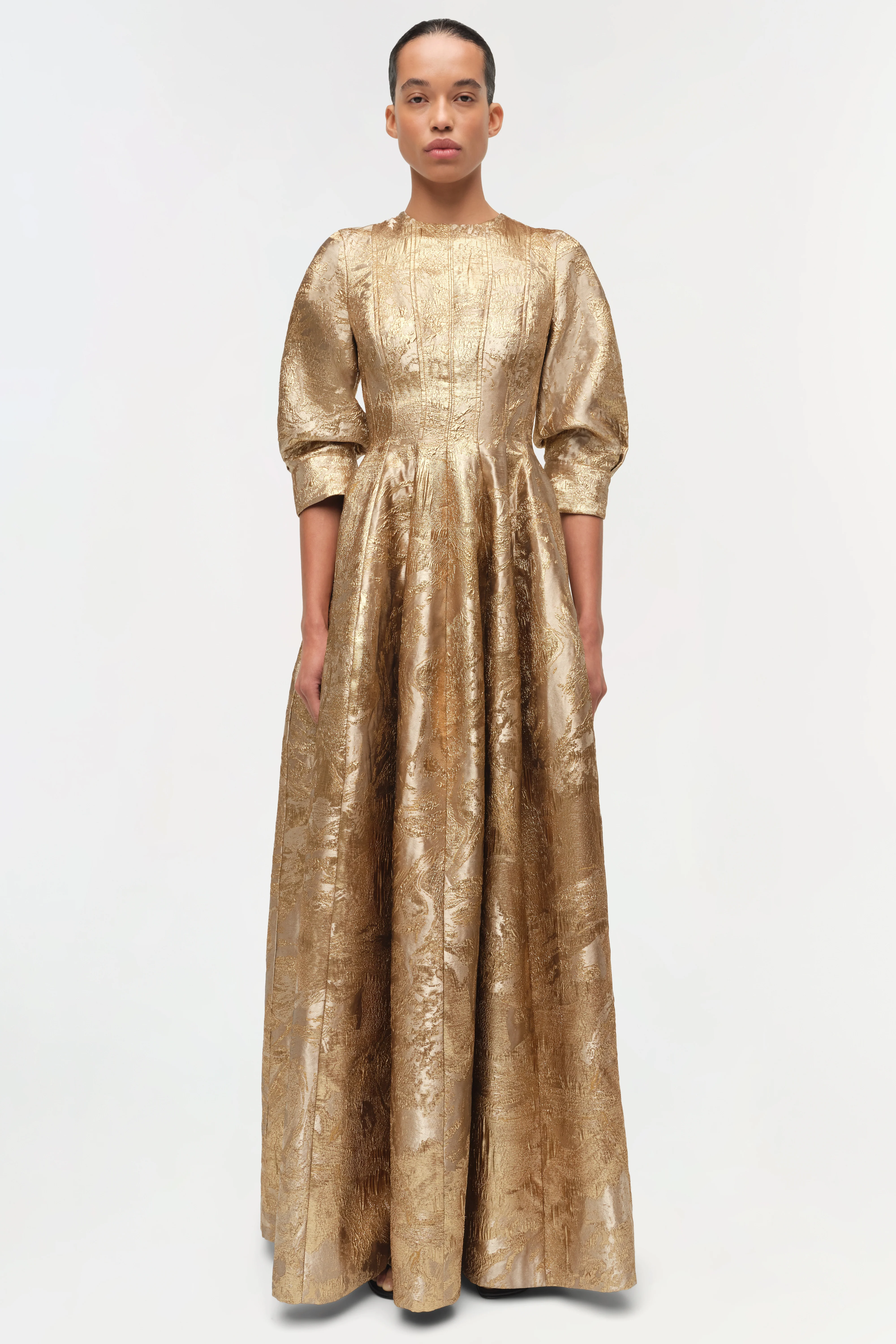 Claravelle Metallic Jacquard Gown - Image 6