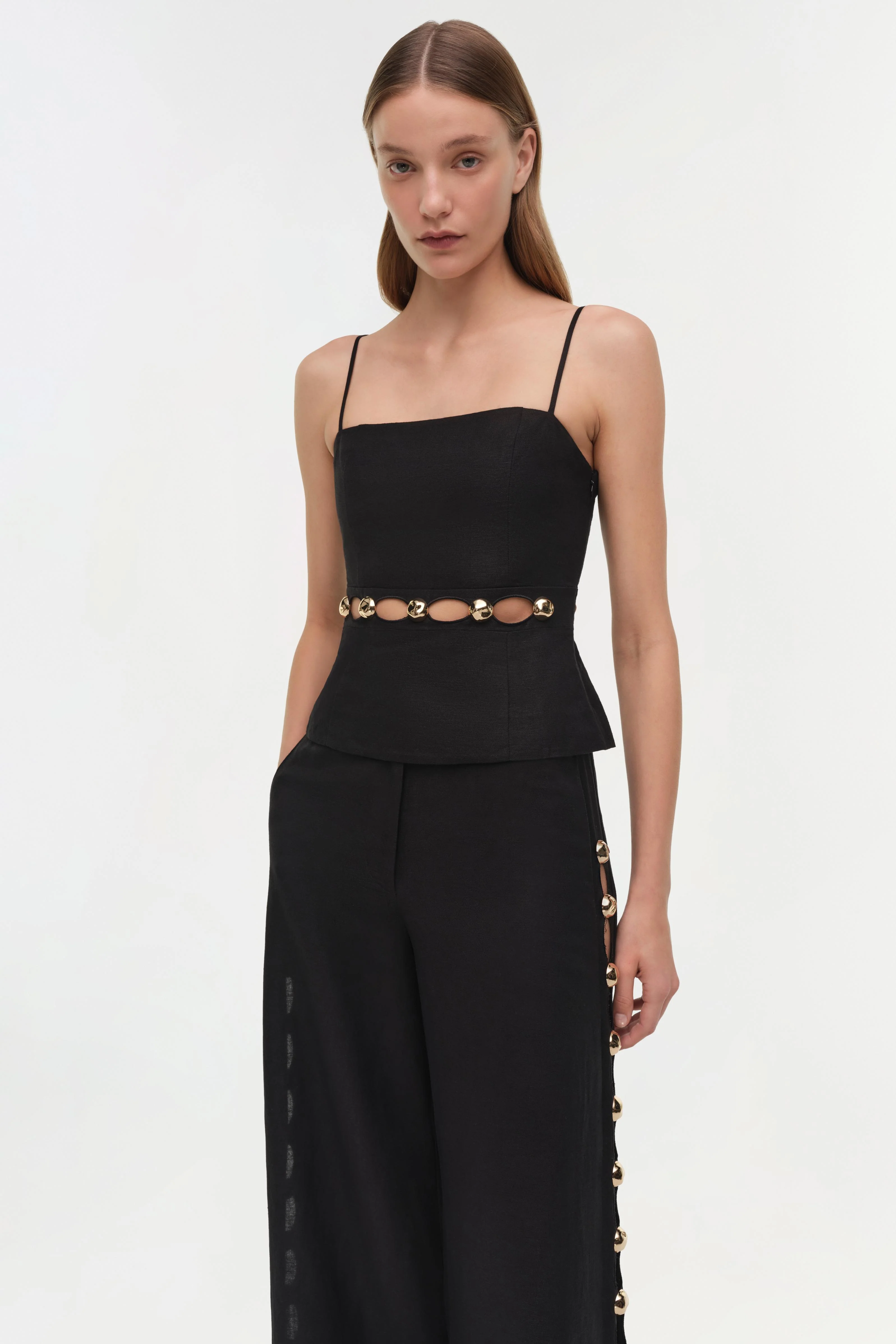 Cruz Studded Linen Cami - Image 3