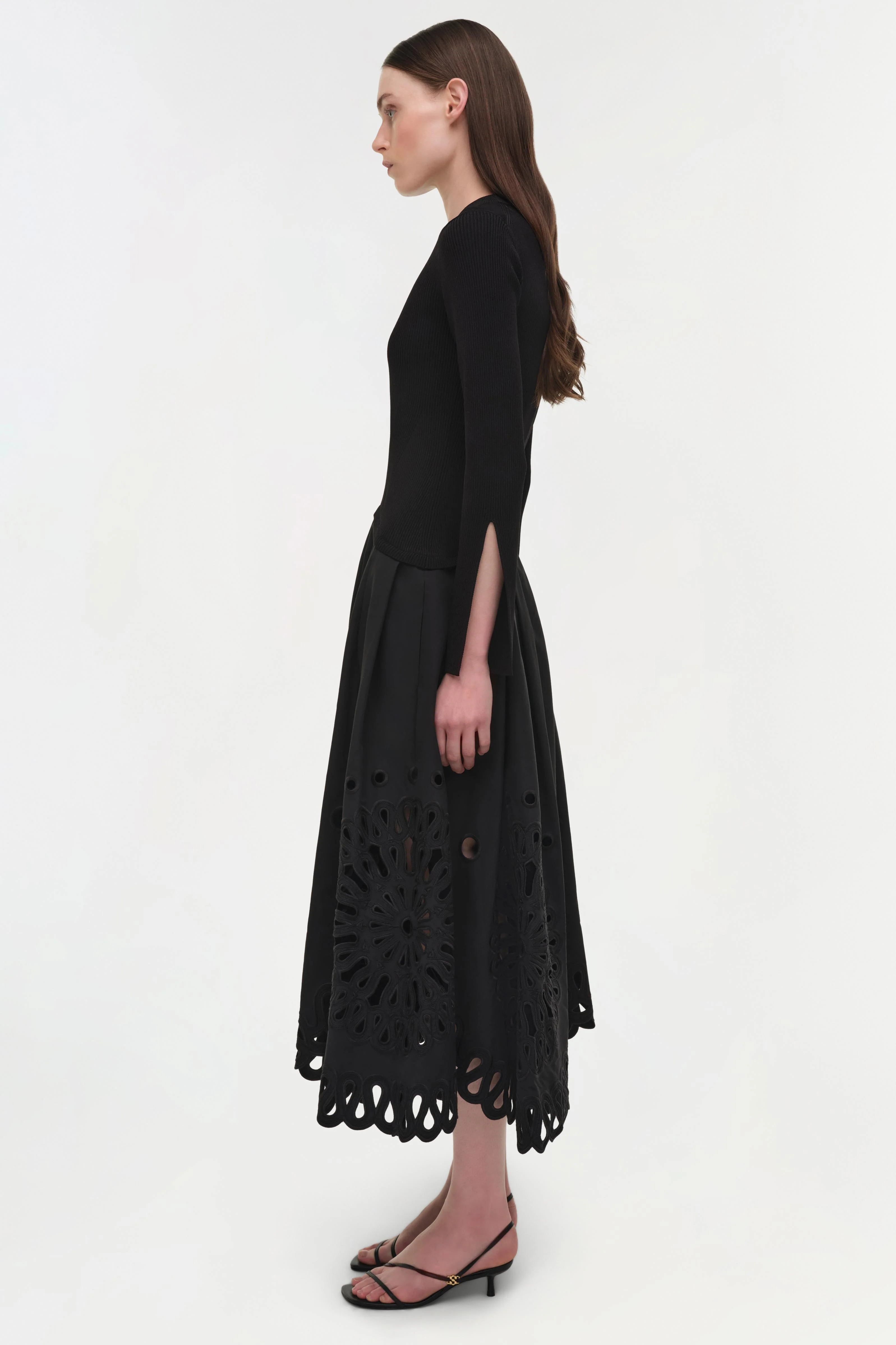 Daila Embroidered Knit Midi Dress - Image 4