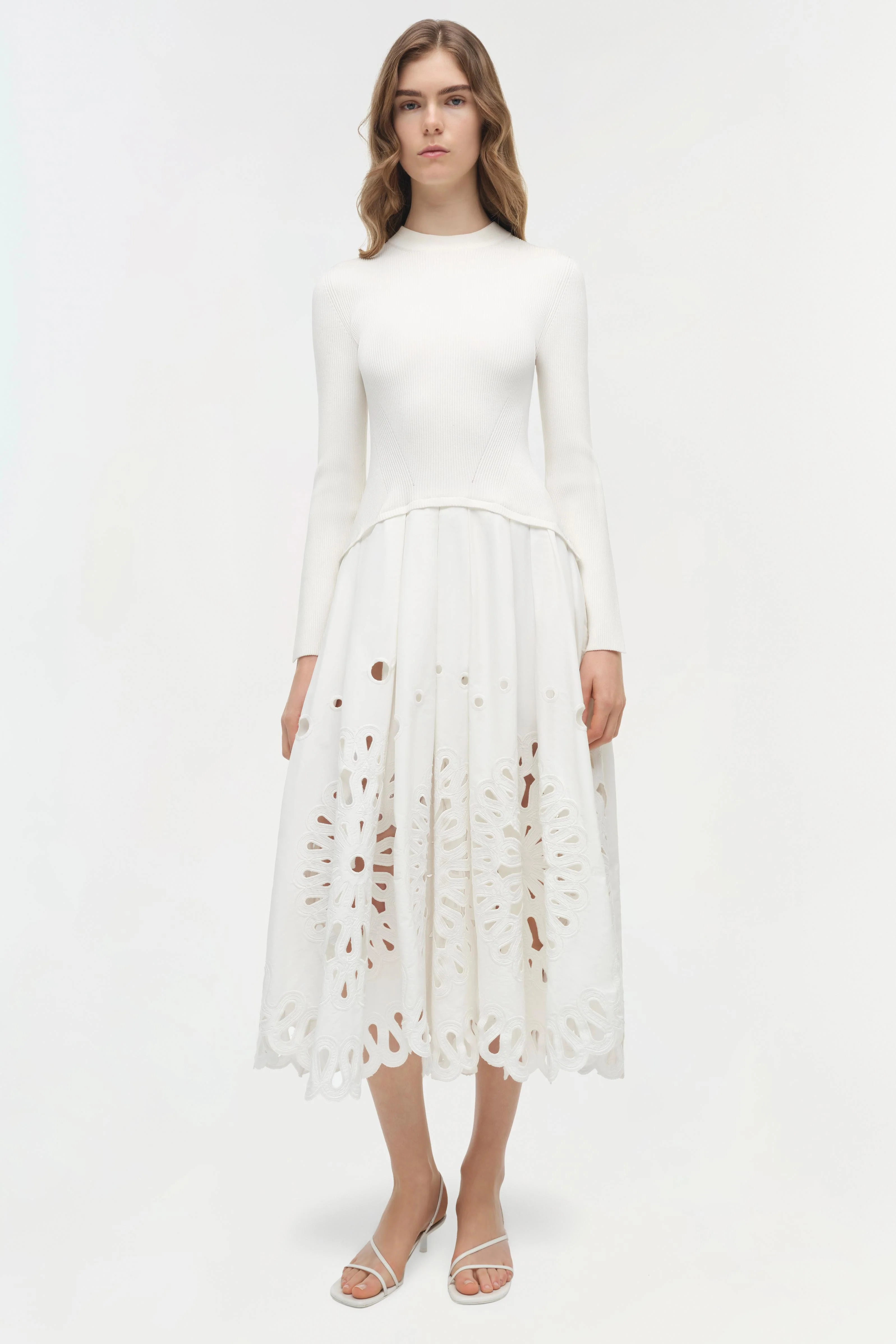 Daila Embroidered Knit Midi Dress - Image 2