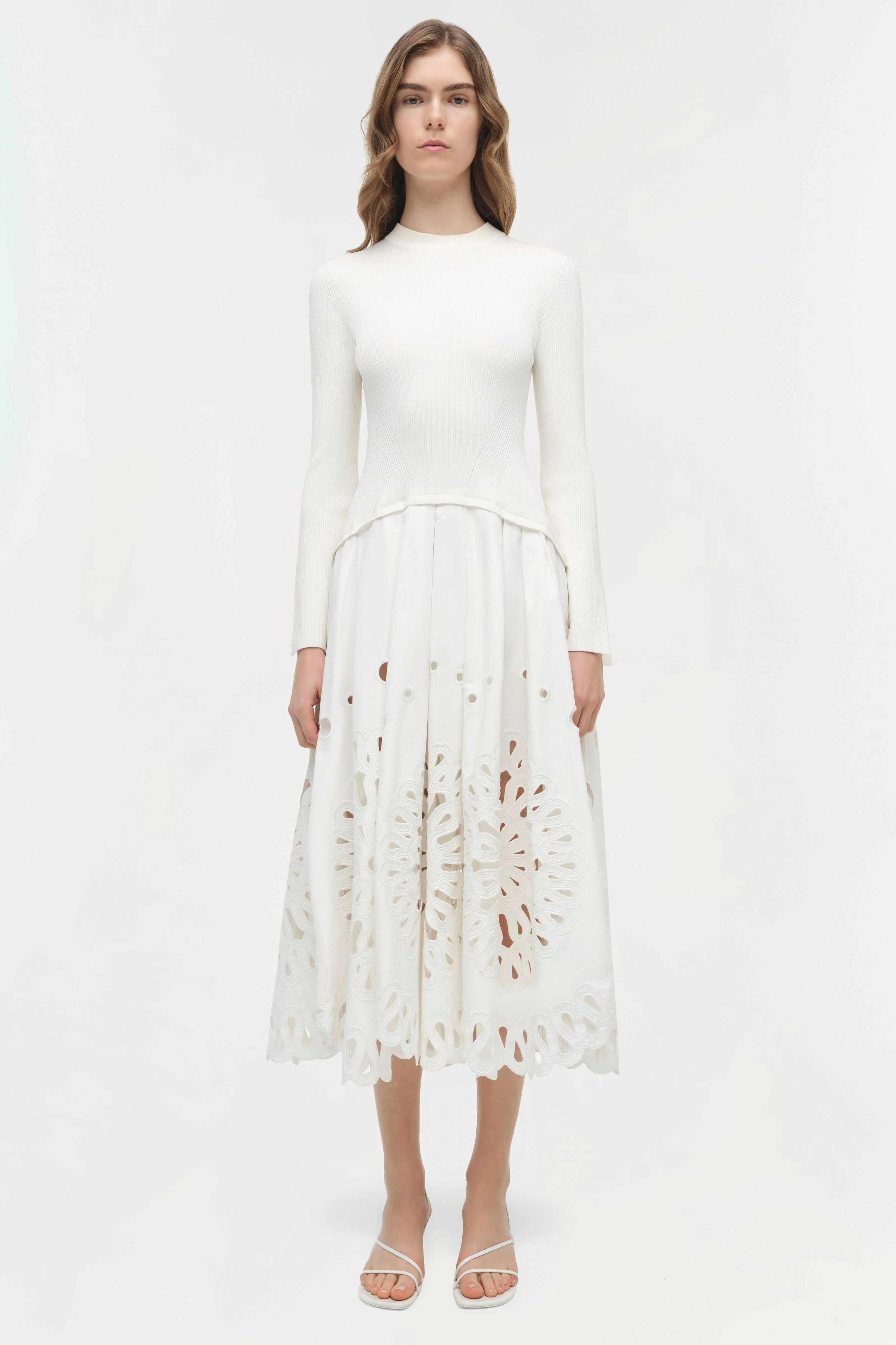 Daila Embroidered Knit Midi Dress - Image 7