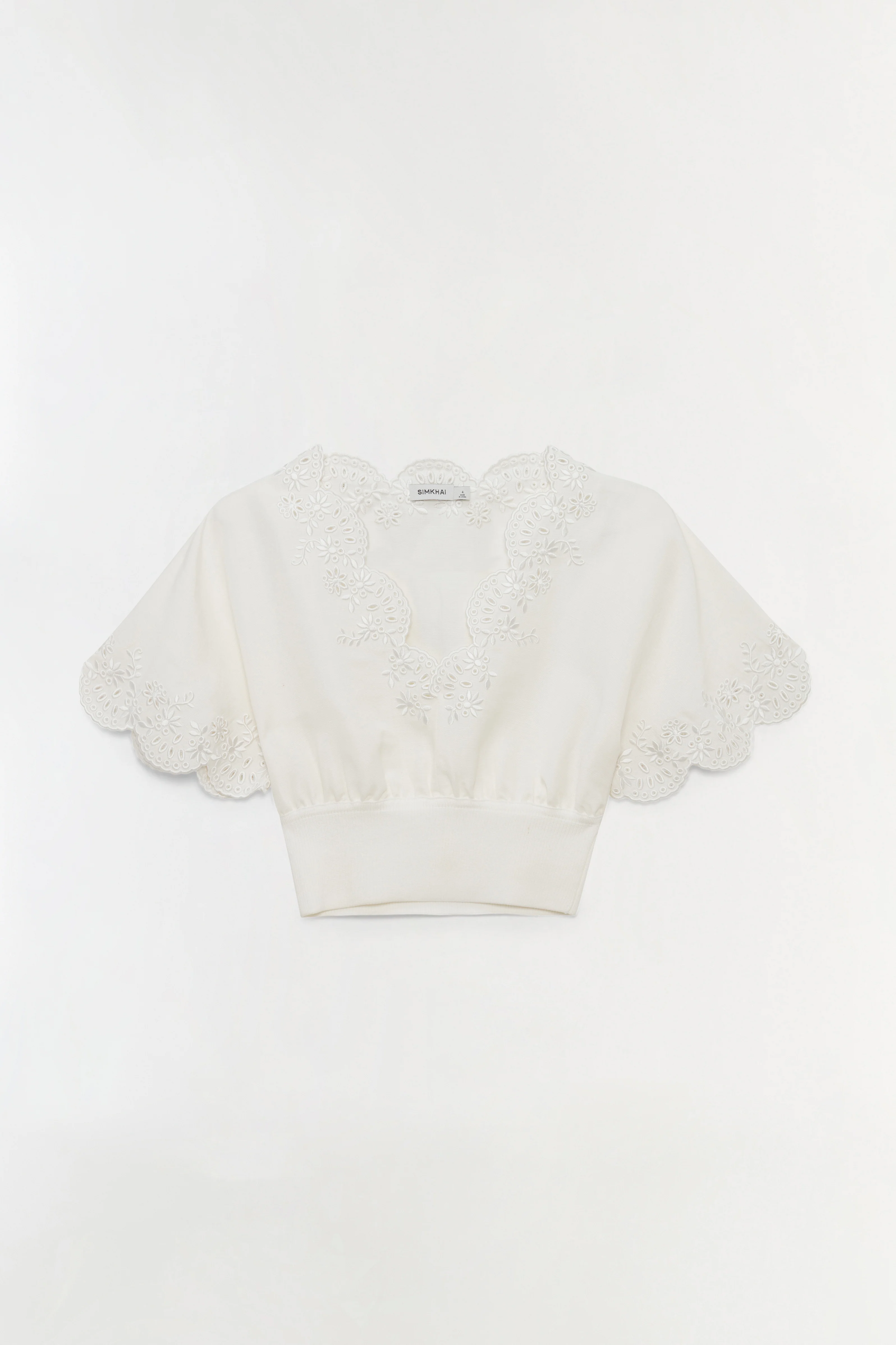 Delphina Embroidered Linen Knit Top
