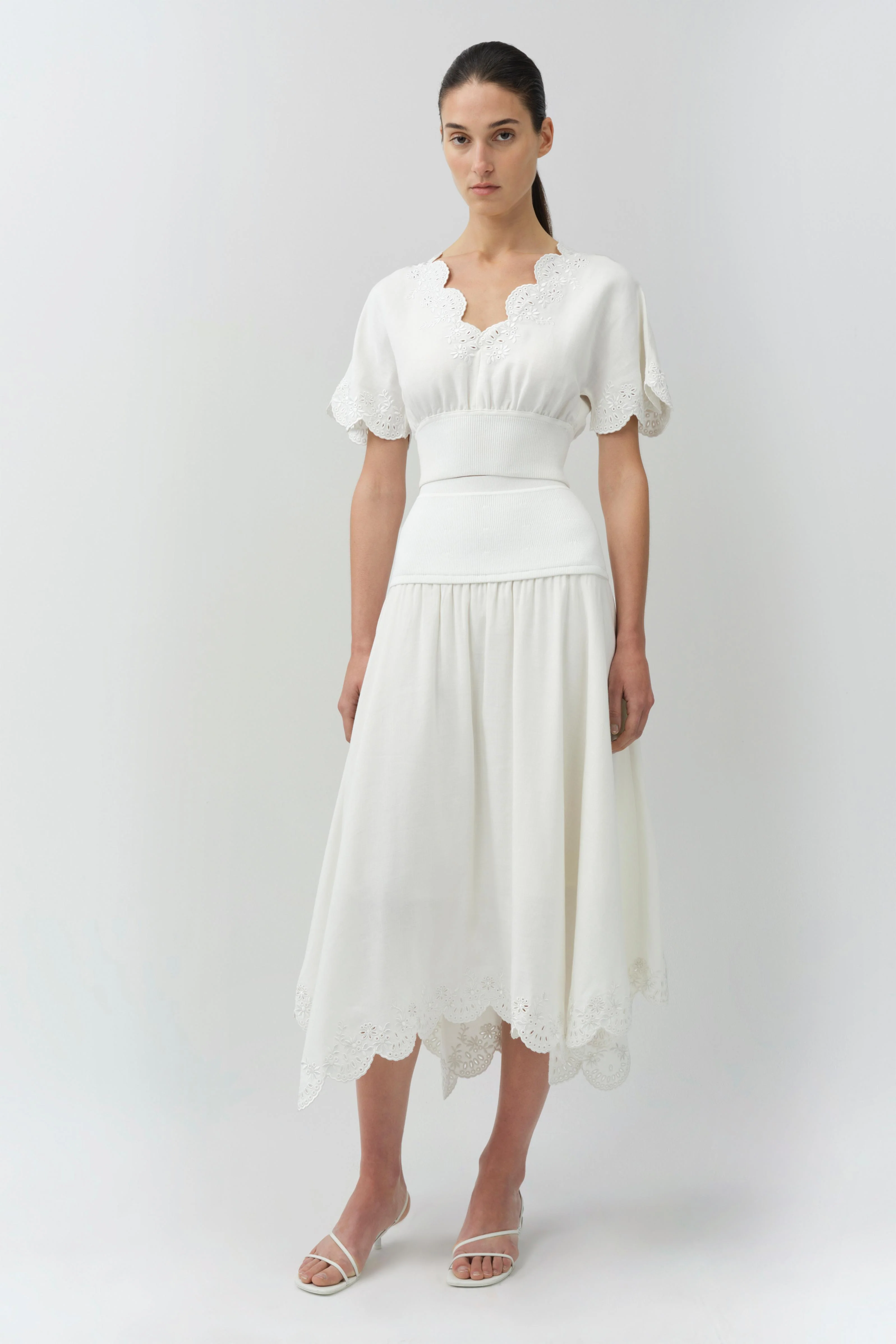 Delphina Embroidered Linen Knit Top - Image 2