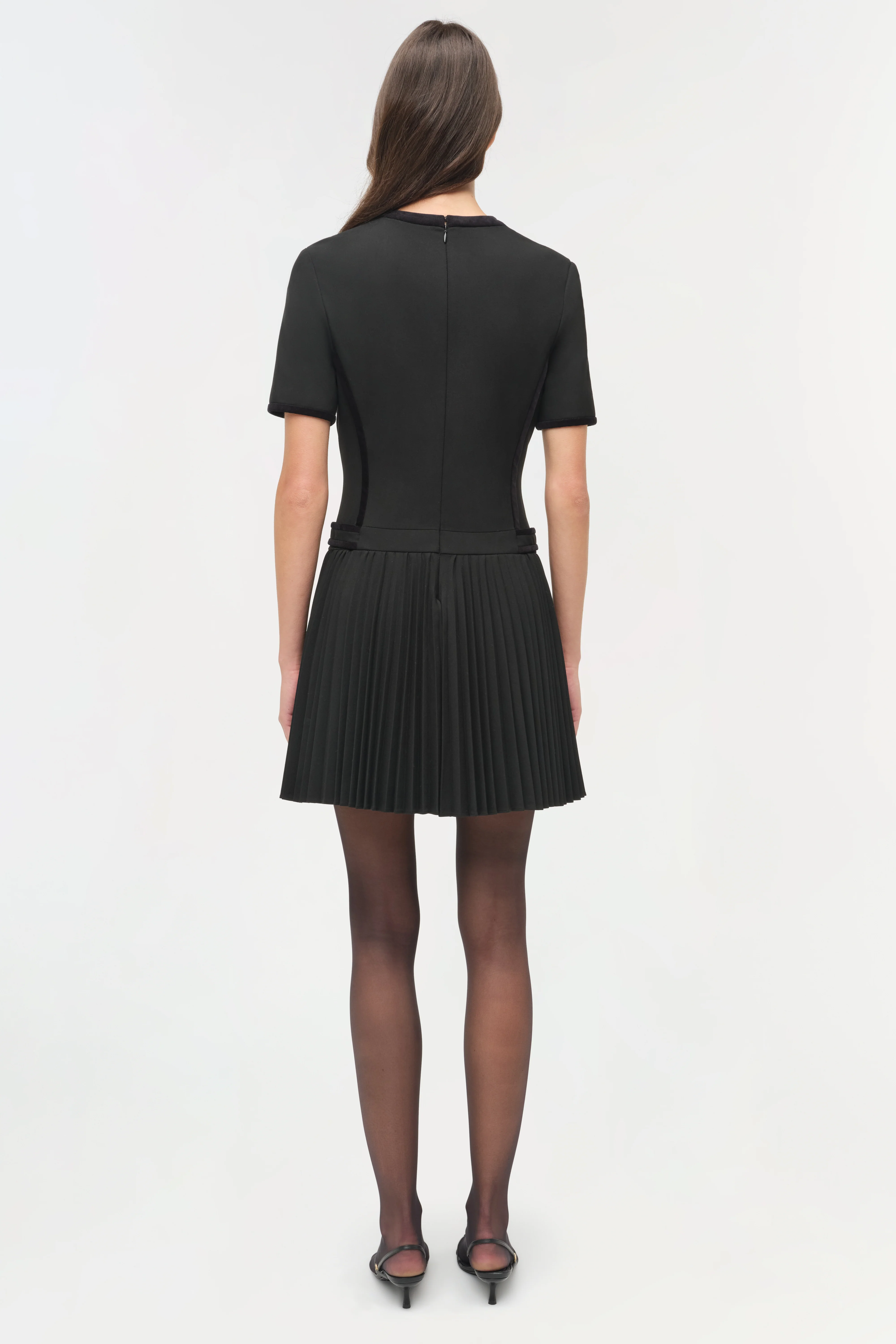 Doria Velvet Trimmed Mini Dress - Image 5