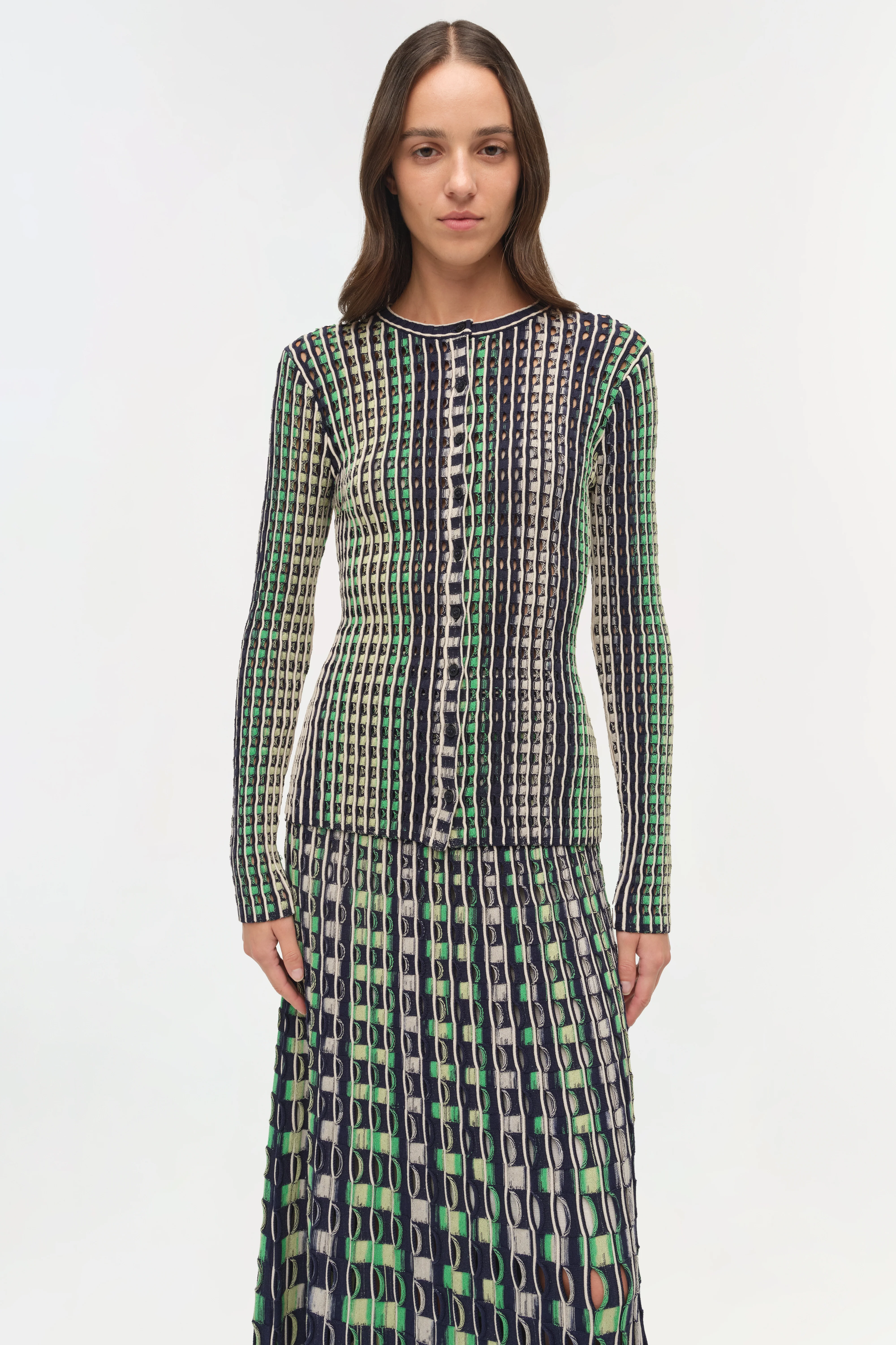 Drue Eyelet Knit Midi Skirt - Image 3