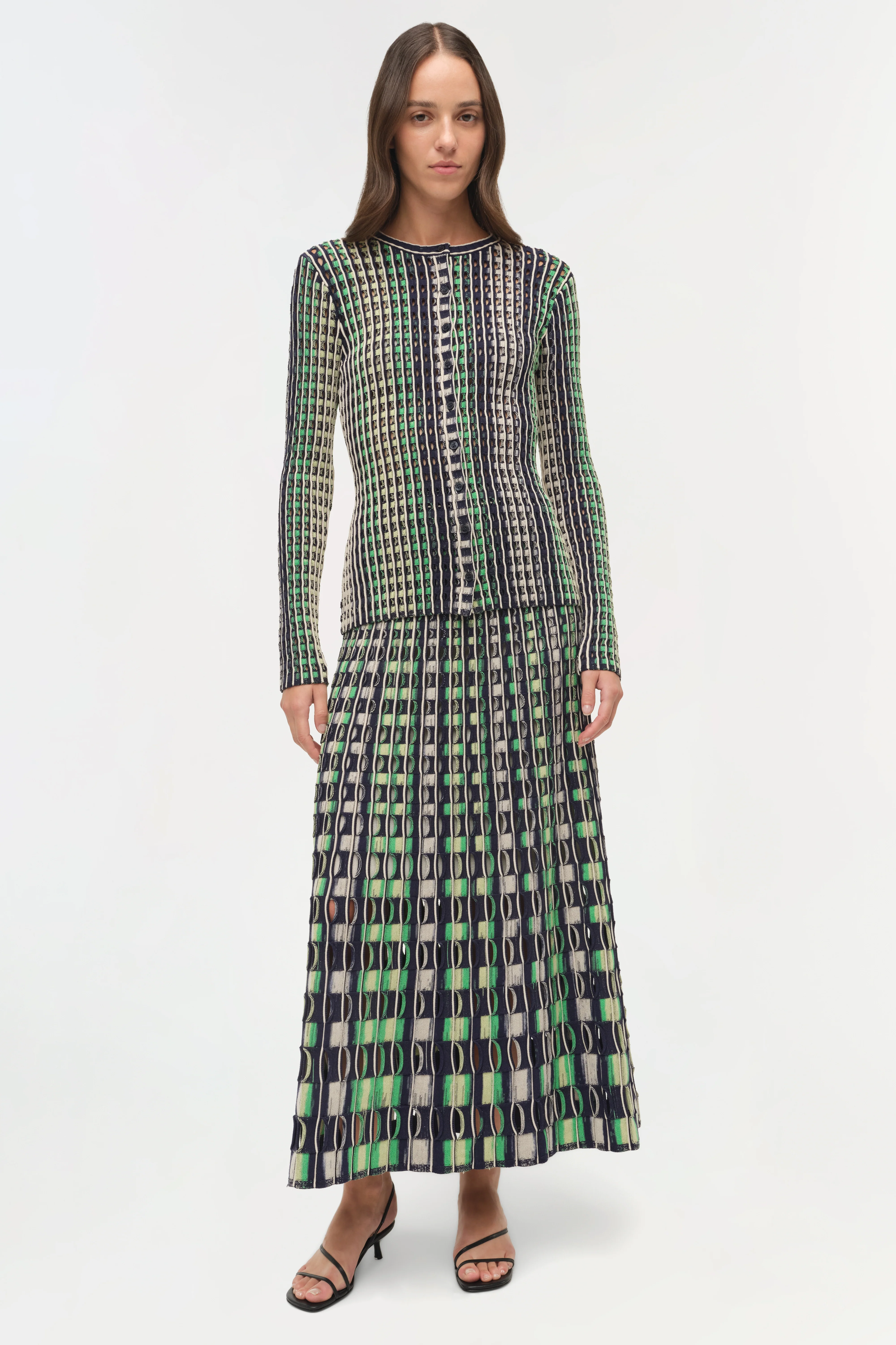 Drue Eyelet Knit Midi Skirt - Image 4