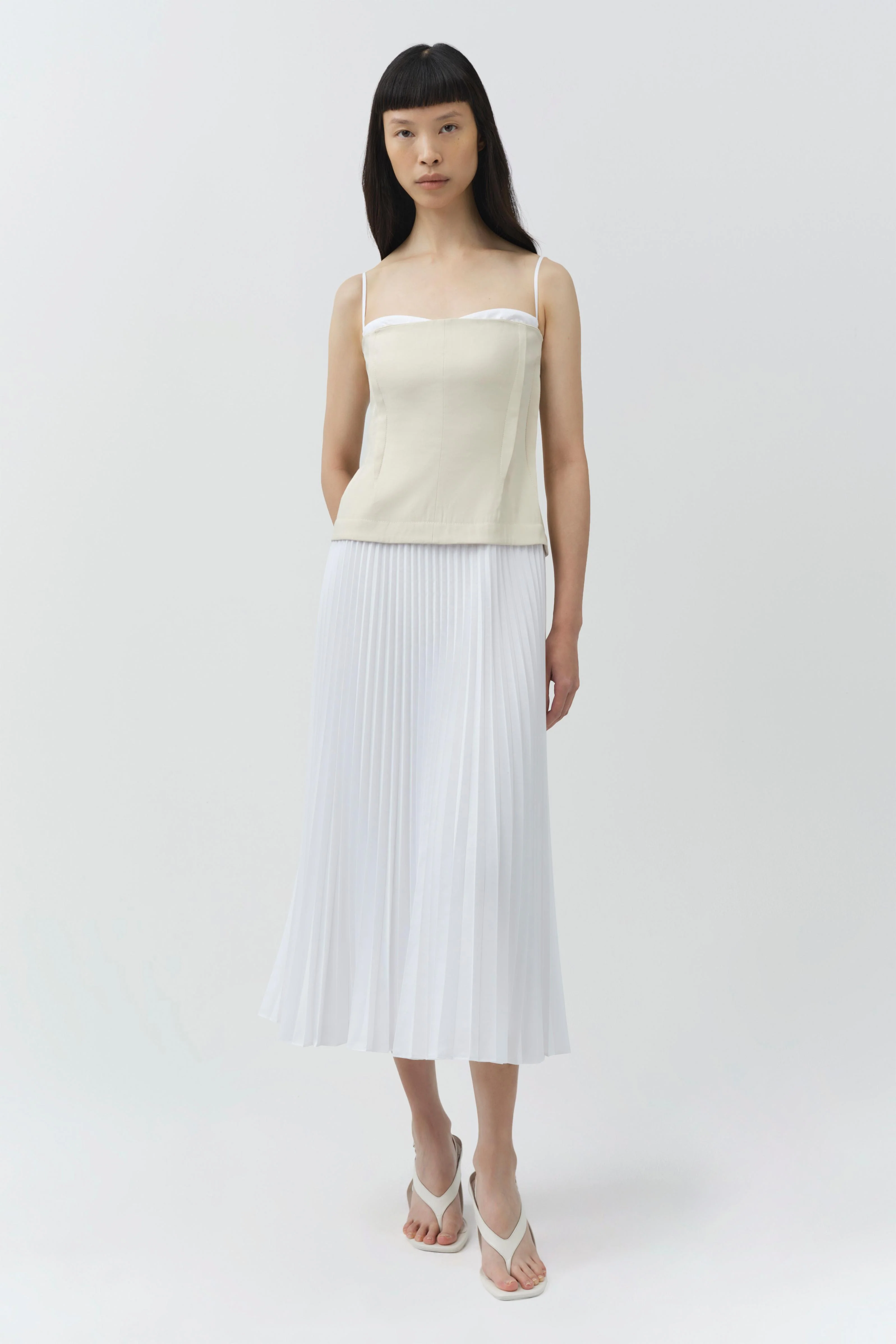 Duval Linen Bustier Midi Dress - Image 2