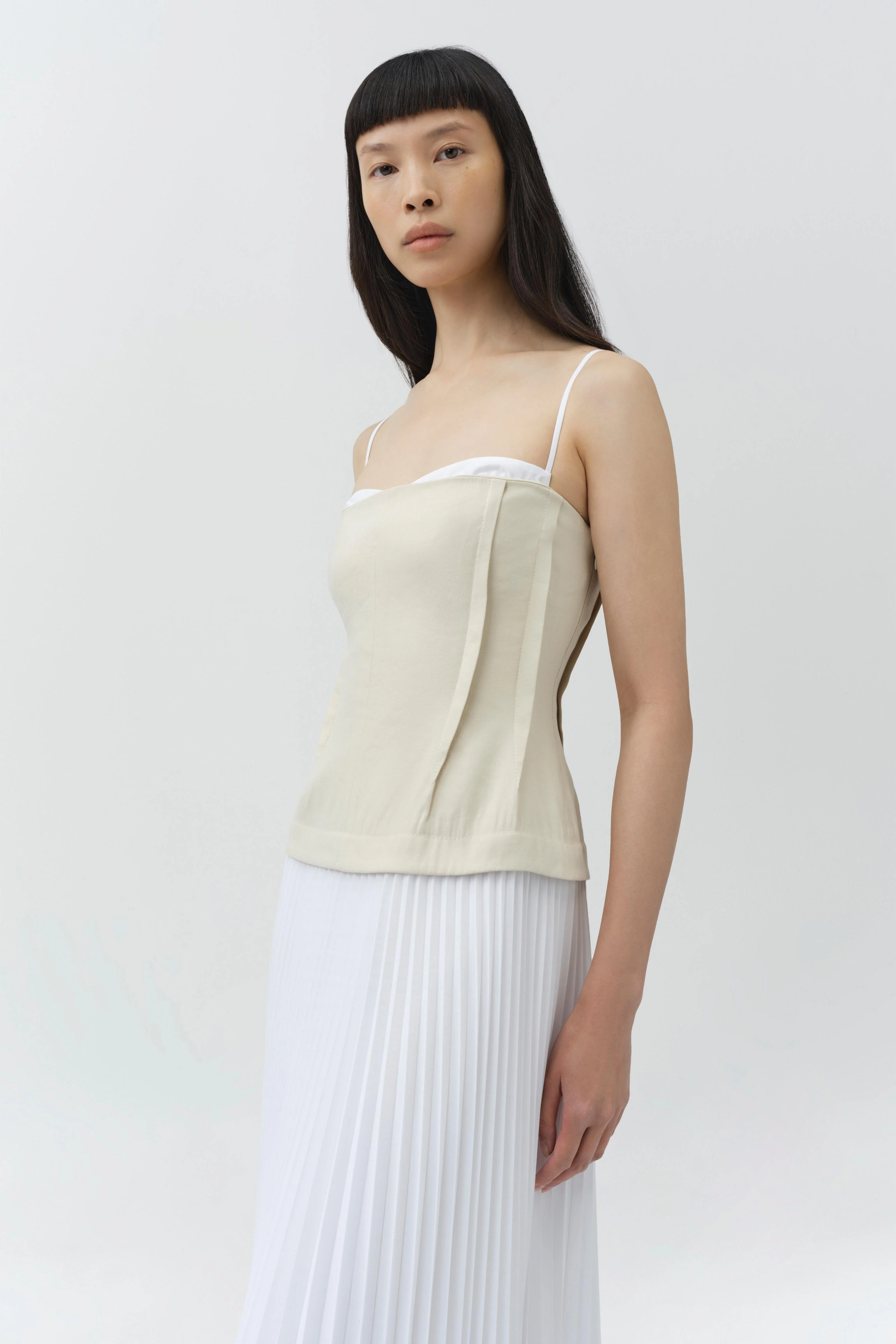 Duval Linen Bustier Midi Dress - Image 3
