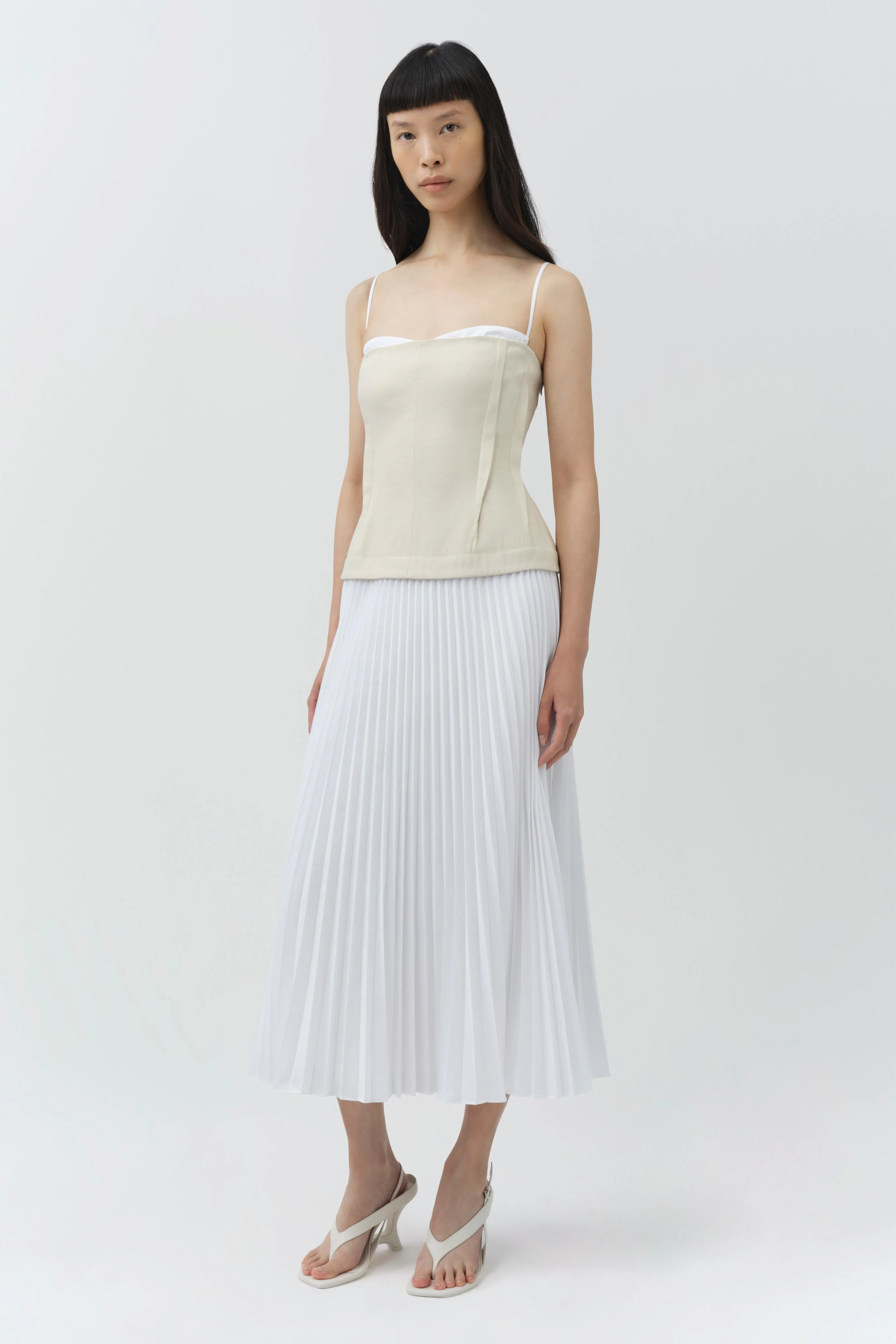 Duval Linen Bustier Midi Dress - Image 4