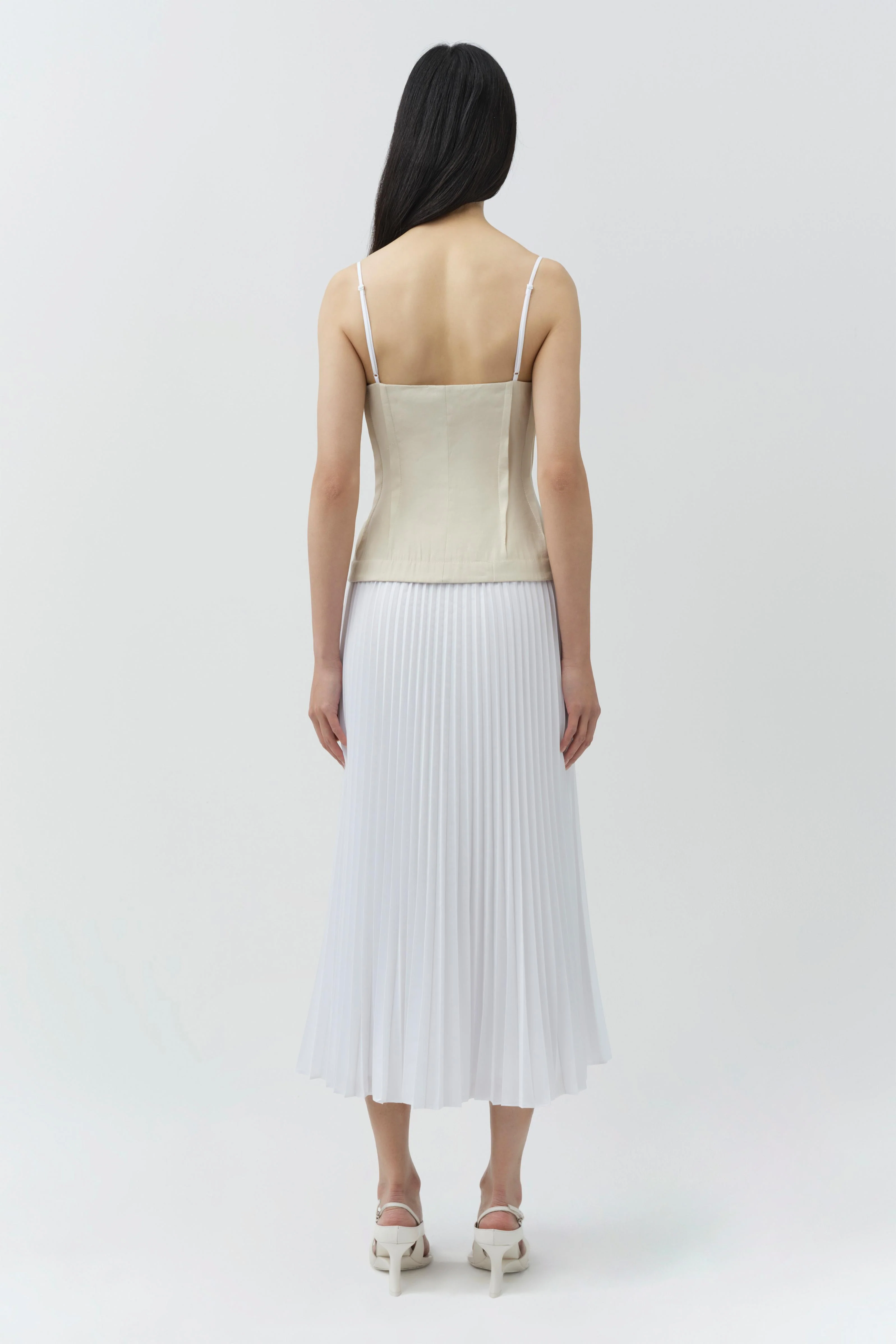 Duval Linen Bustier Midi Dress - Image 5