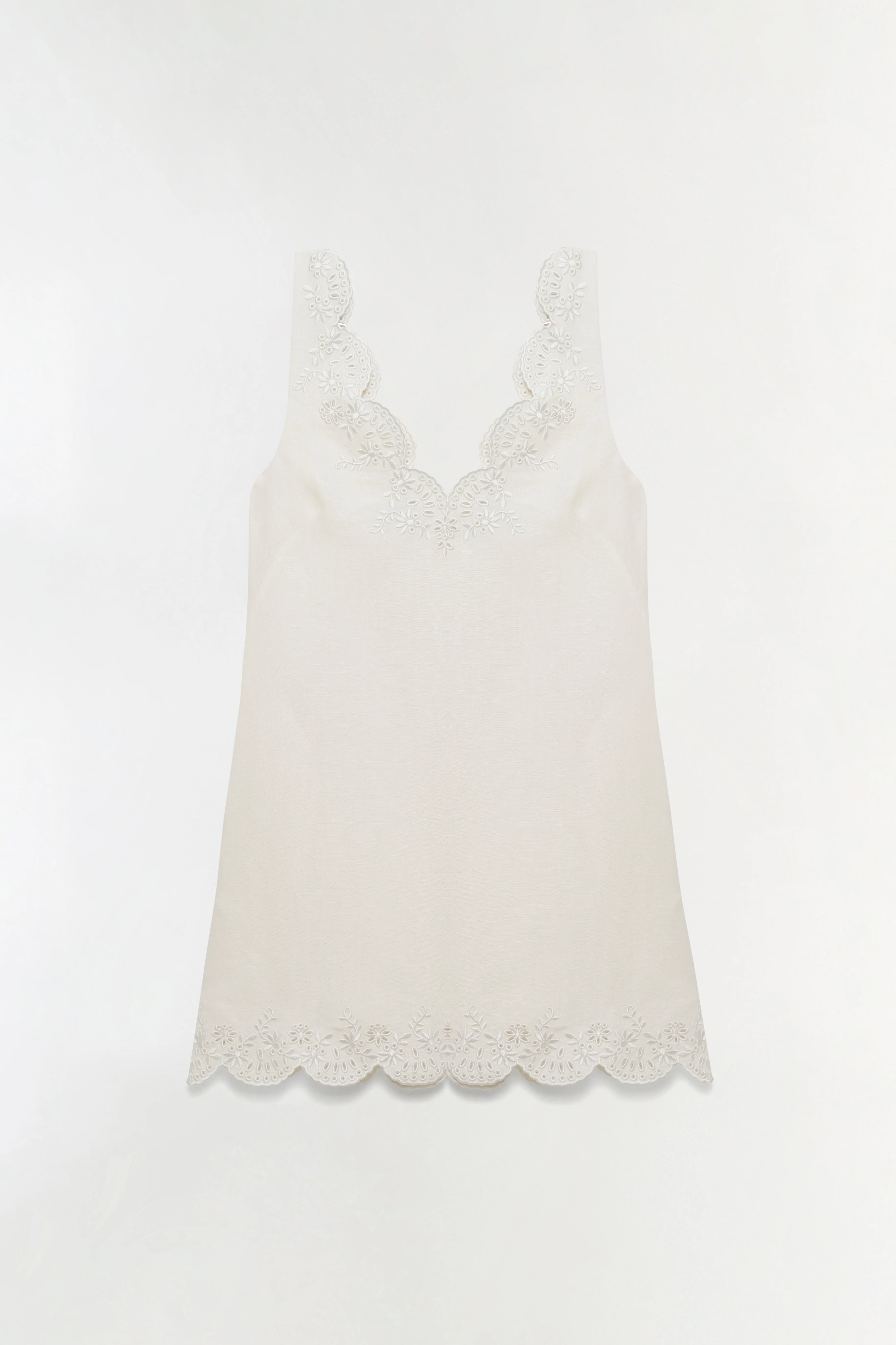 Edena Embroidered Linen Mini Dress
