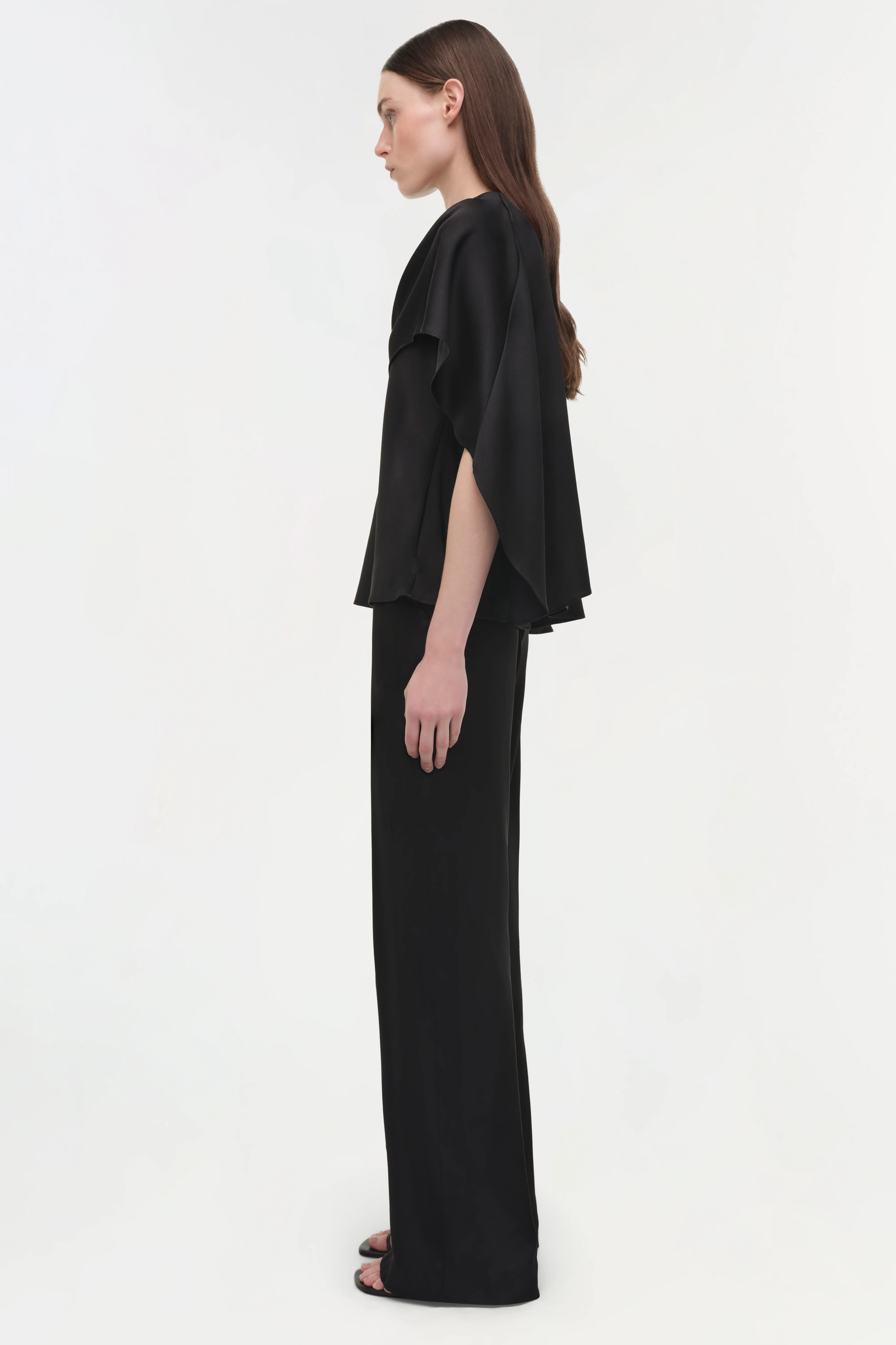 Eliora Draped Satin Cape Top - Image 4
