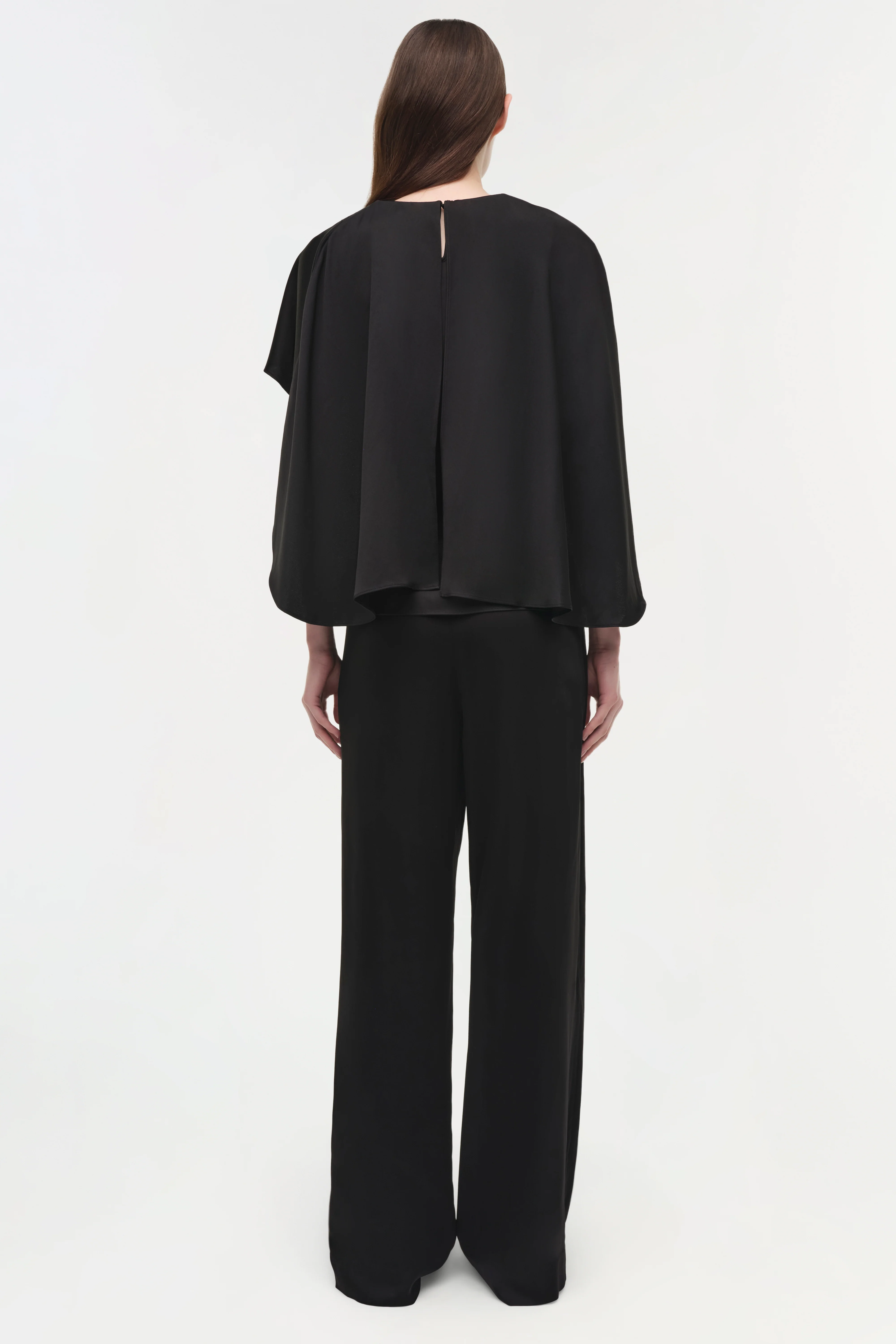 Eliora Draped Satin Cape Top - Image 5