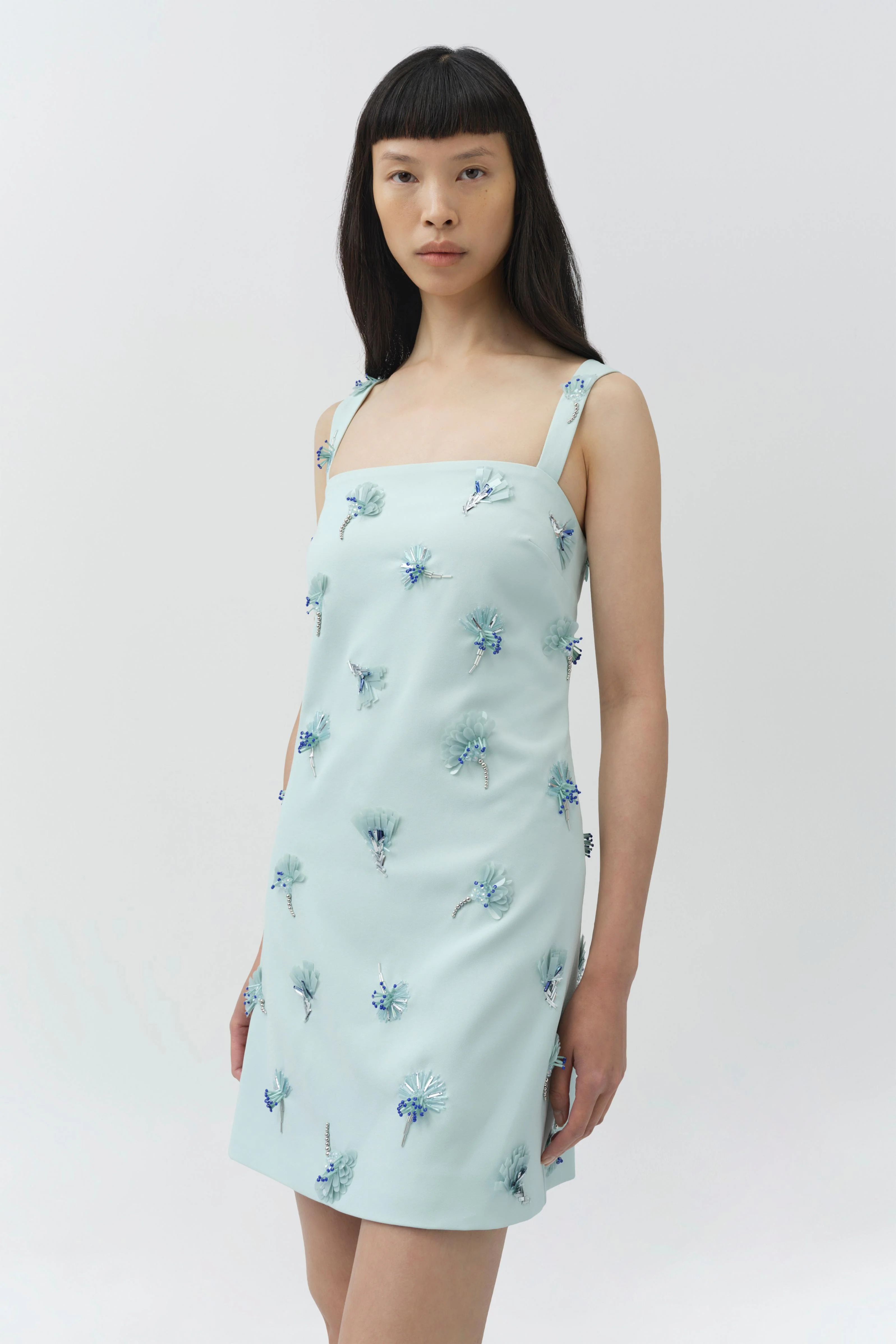 Ella Embellished Crepe Mini Dress - Image 3