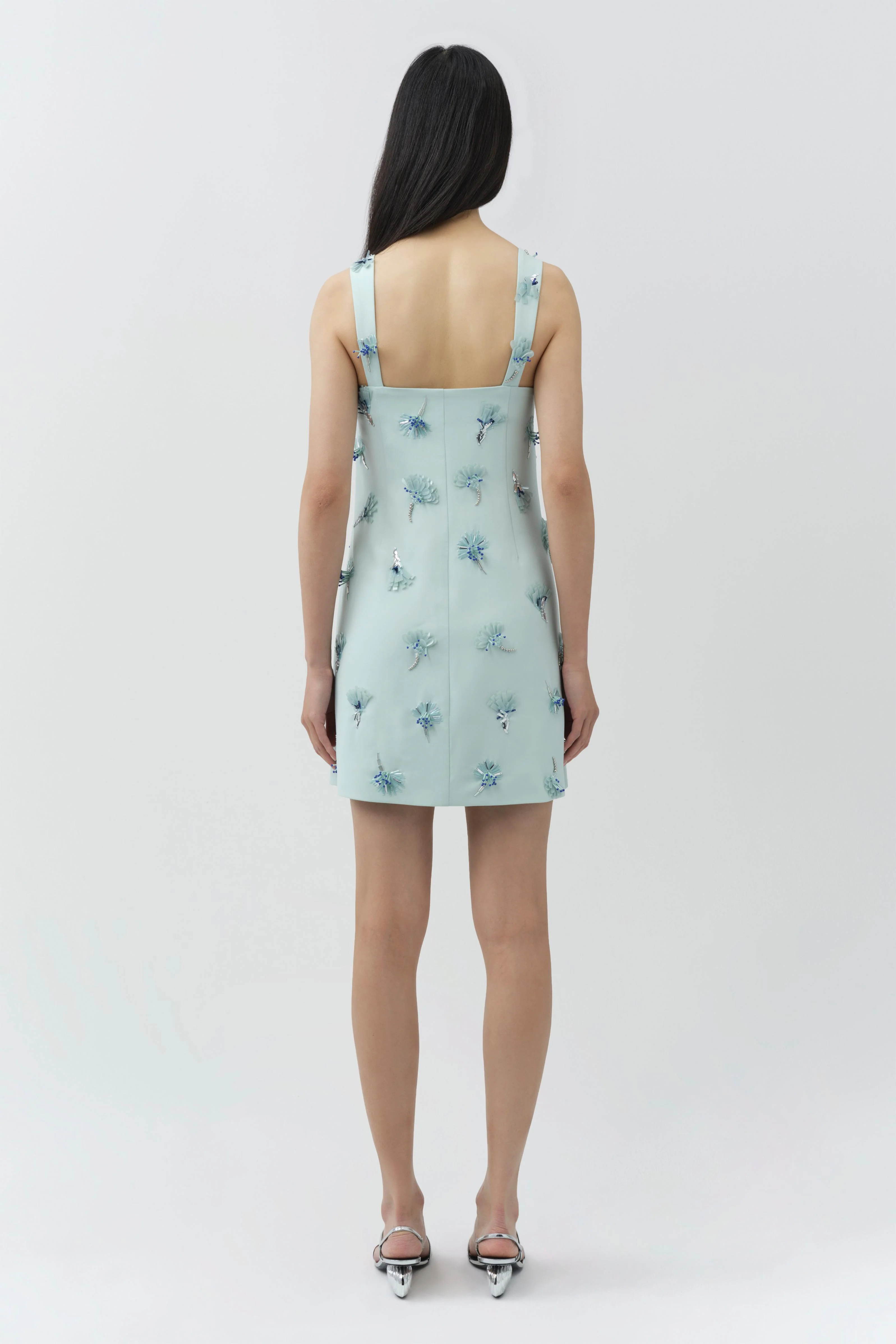 Ella Embellished Crepe Mini Dress - Image 5