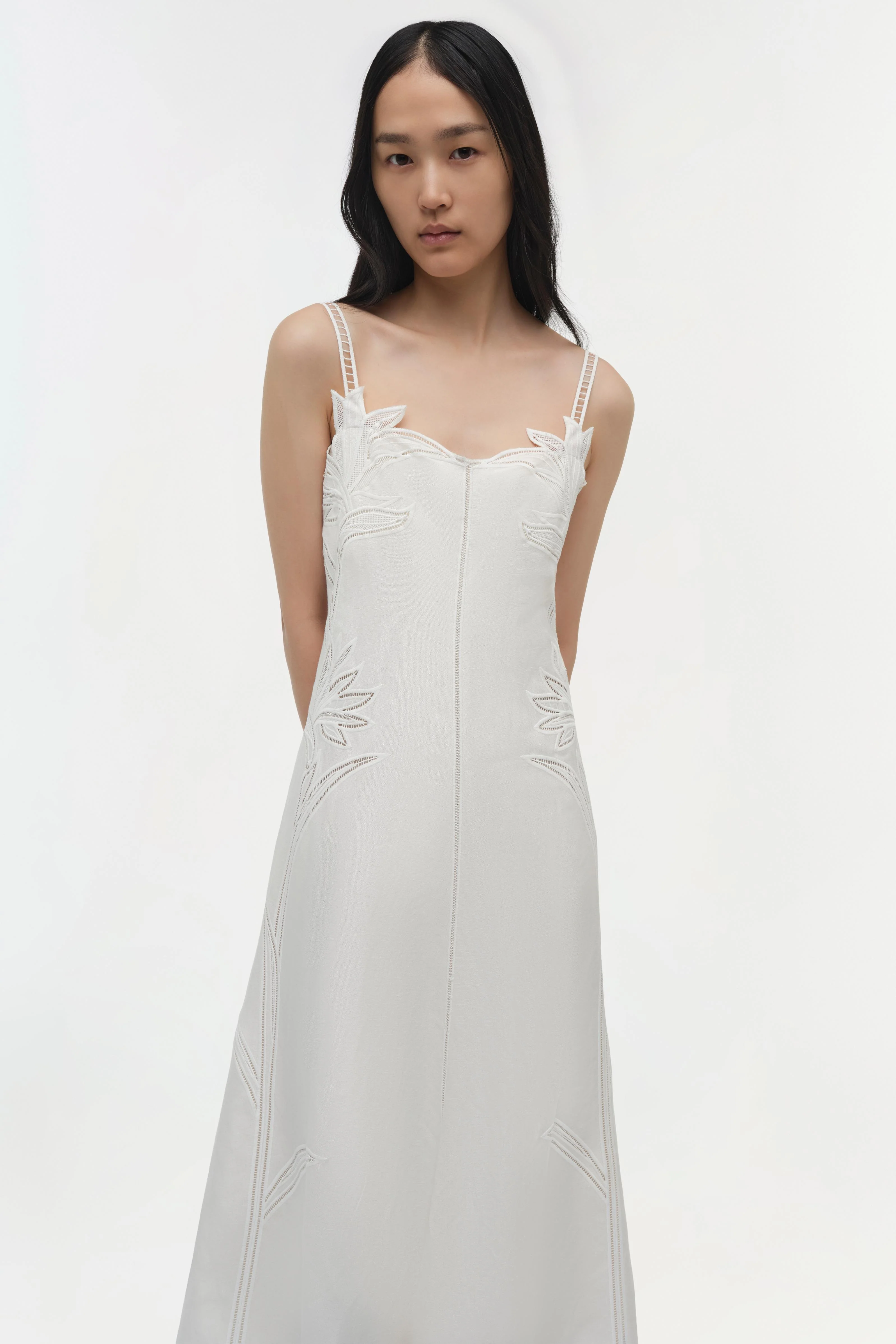 Ellery Embroidered Bustier Midi Dress - Image 3