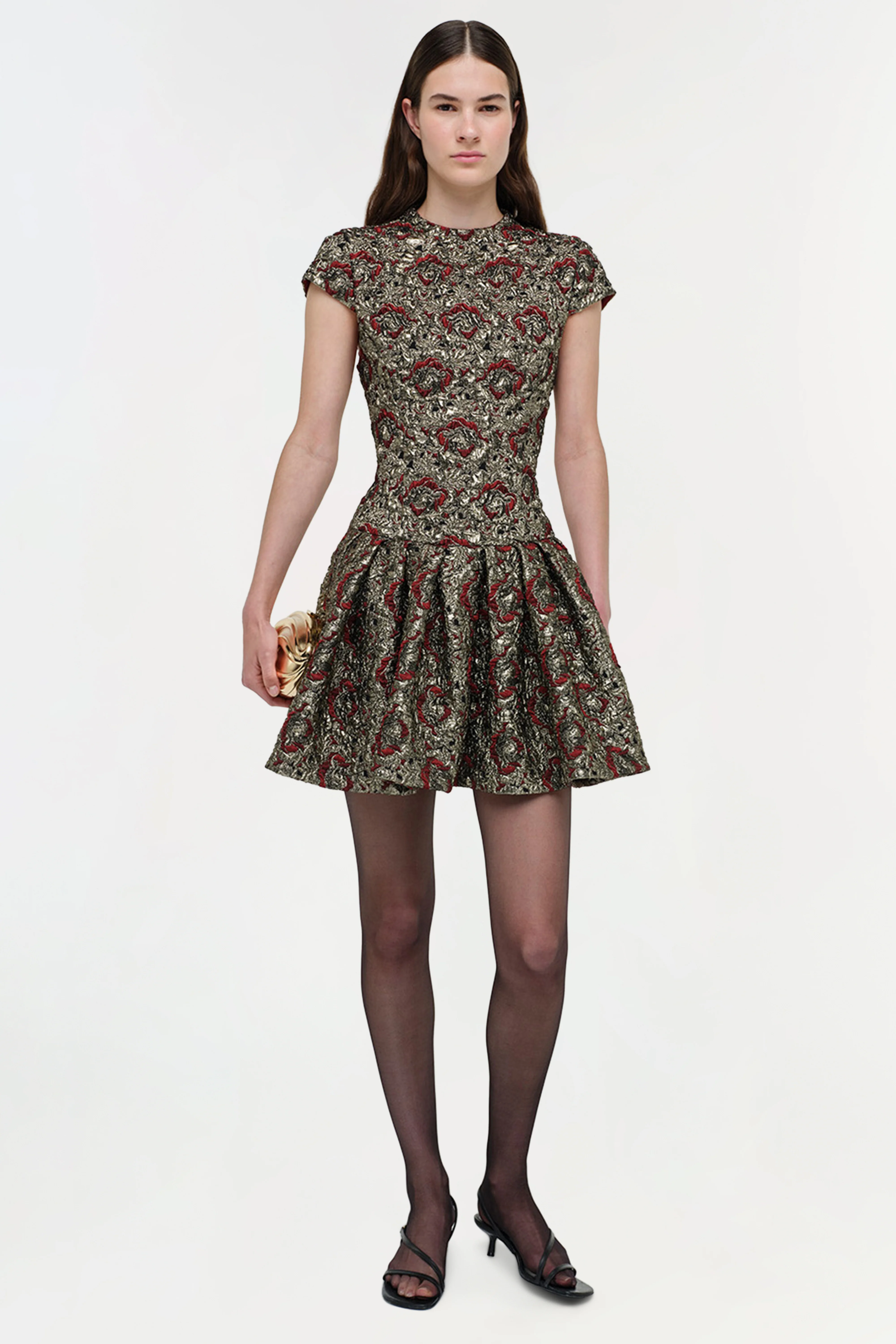 Elowen Gilded Jaquard Mini Dress - Image 2