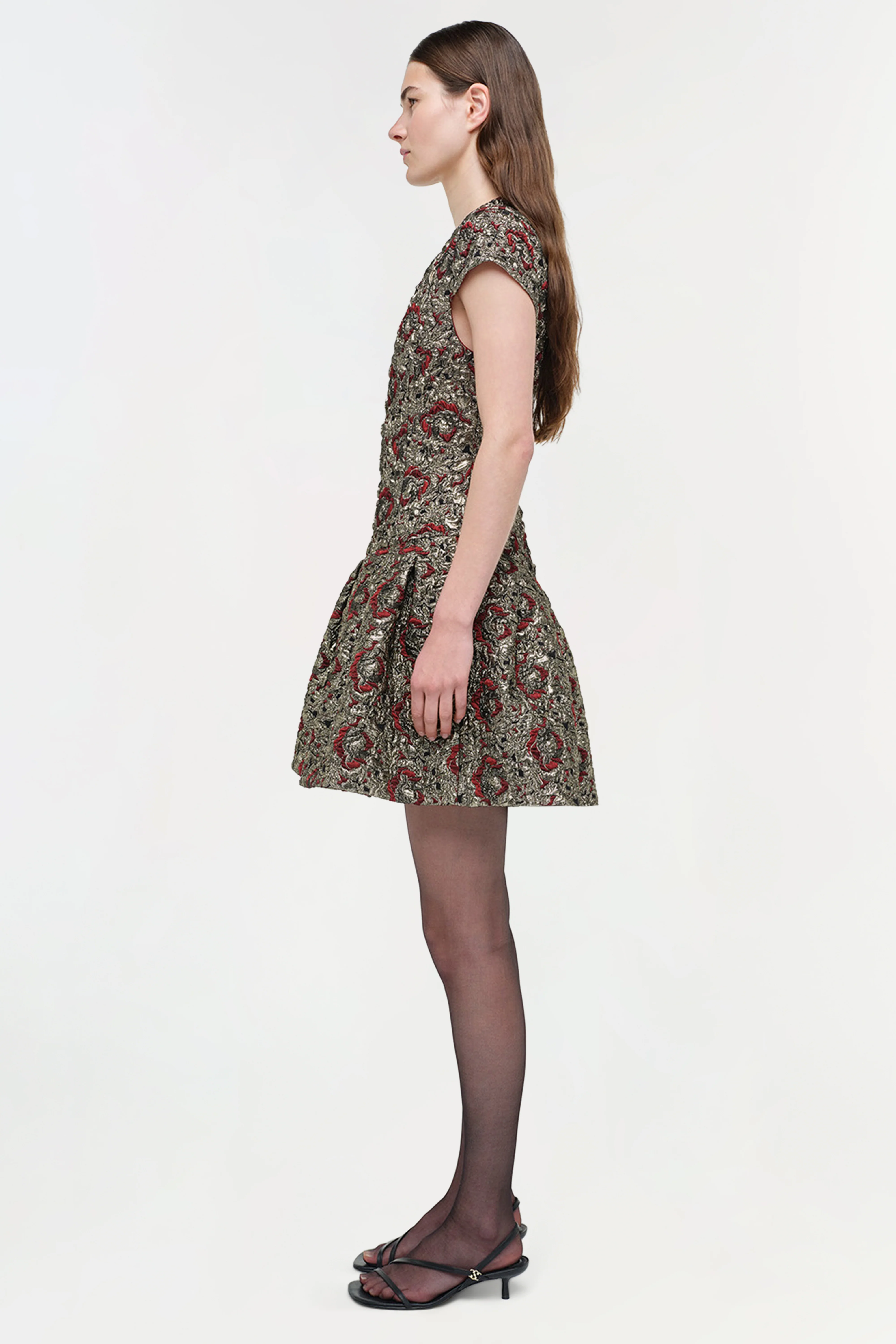 Elowen Gilded Jaquard Mini Dress - Image 3